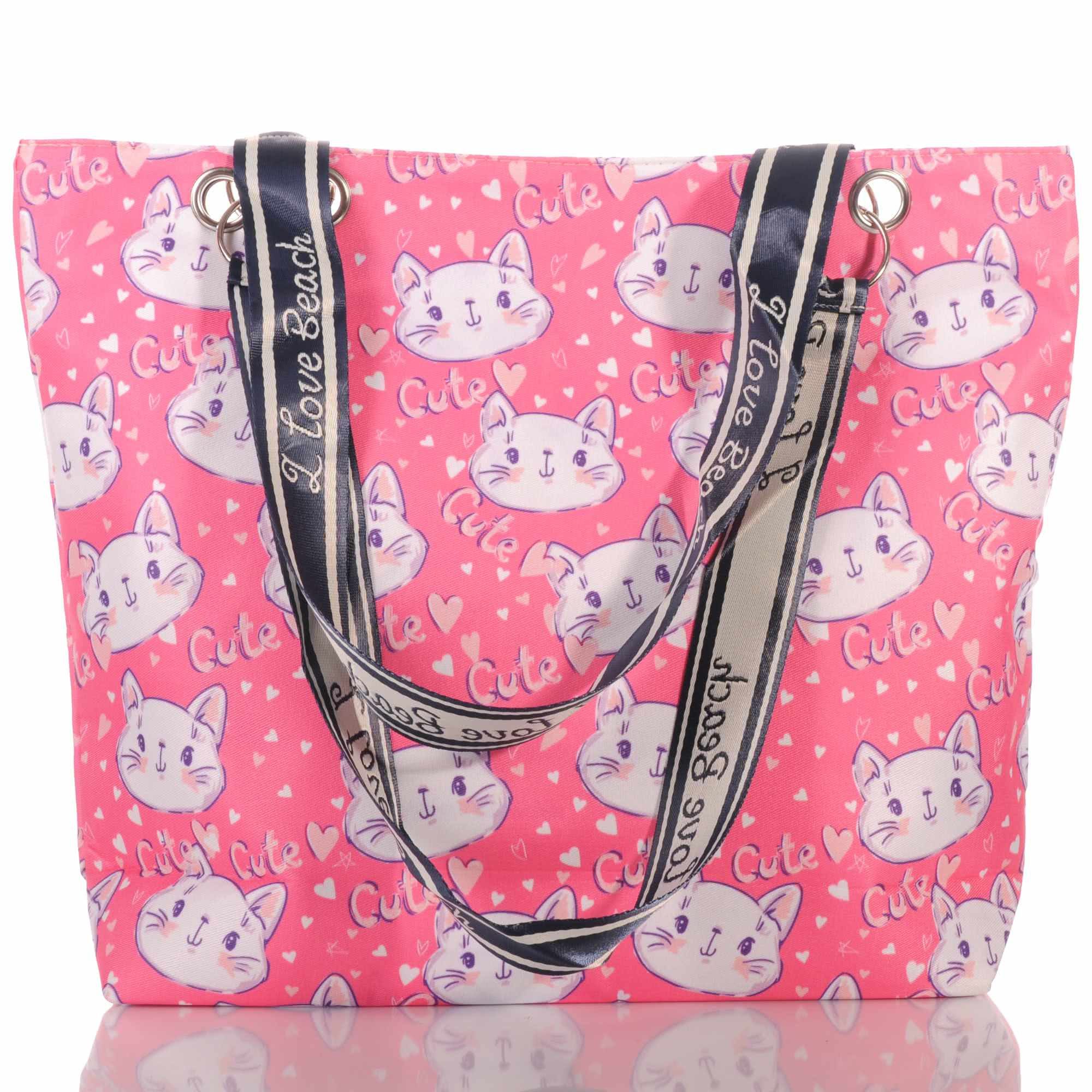KMISSO Umhängetasche Strandtasche mit Reißverschluss und Katzenmotiv 30720 (1-tlg), im eleganten Look – Bild 3 von 5