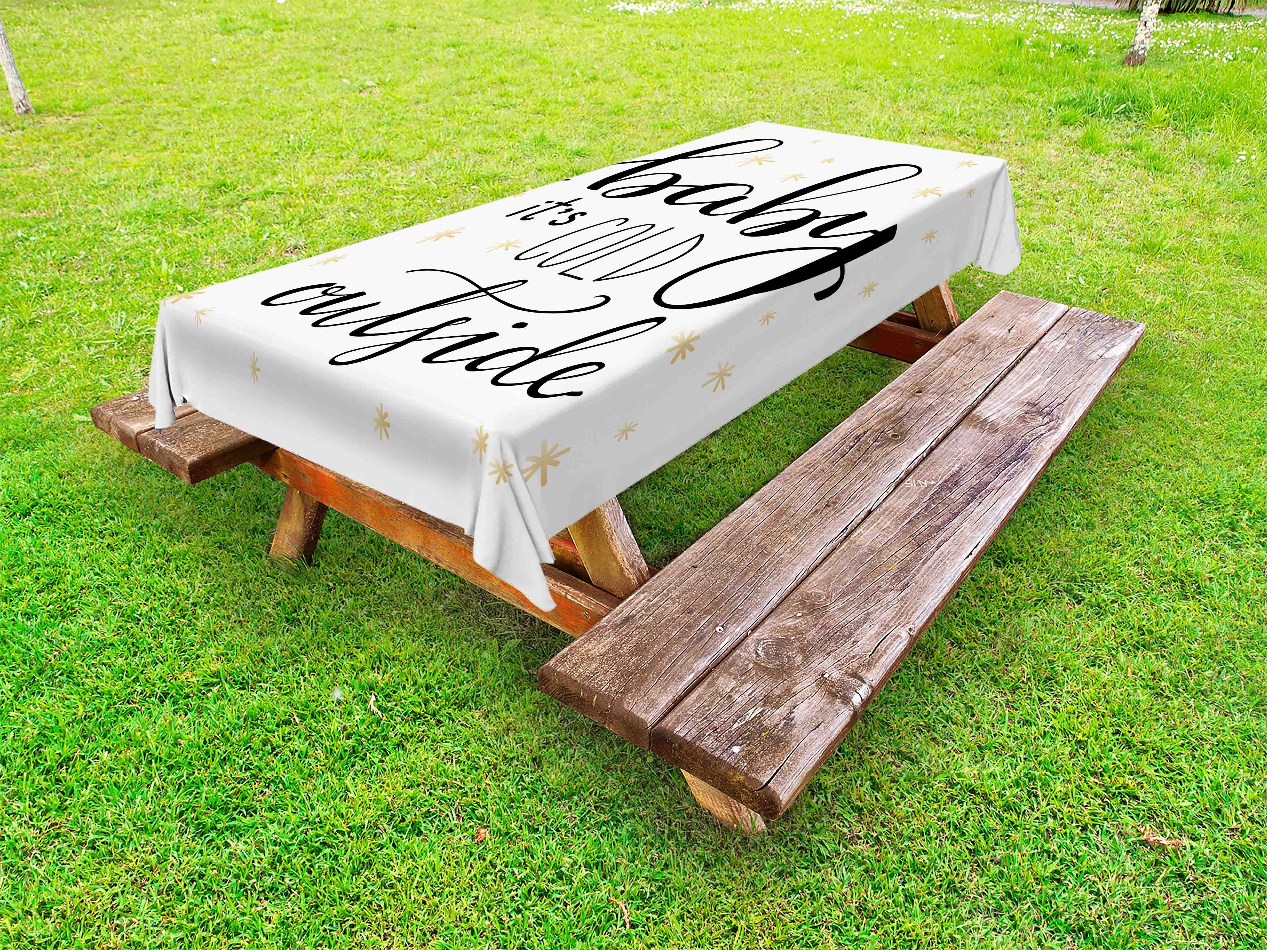 Abakuhaus Tischdecke dekorative waschbare Kalt Draußen-Text Baby Picknick-Tischdecke, Winter ist Es