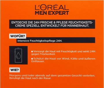 L'ORÉAL PARIS MEN EXPERT Feuchtigkeitscreme Hydra Intensive, für sensible Männerhaut; zieht schnell, ohne fetten ein