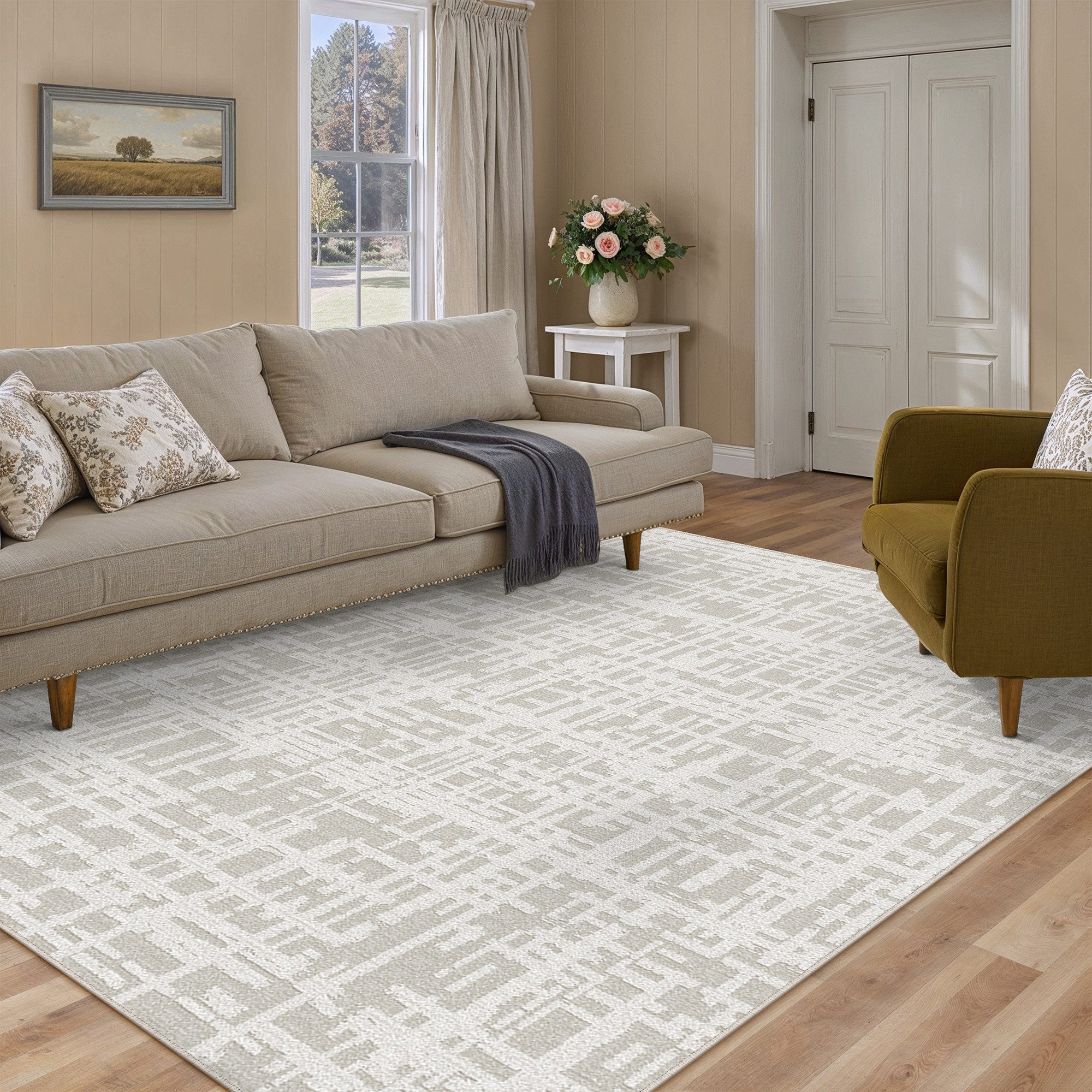 PURECOZY Teppich moderner Kurzflor Teppich, weich & kuschelig für diverse Innenräume, Rechteckig, Höhe: 5 mm, waschbar, rutschfest, 120x180, 160x230, 200x300, 300x400 cm