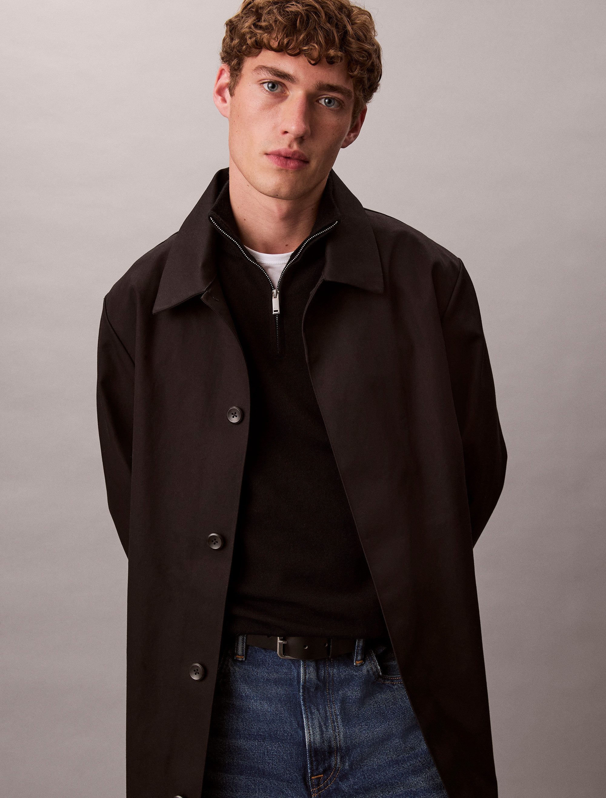 Calvin Klein Stehkragenpullover LS 100% MERINO QZ 14GG Mit Rundhalsausschni günstig online kaufen