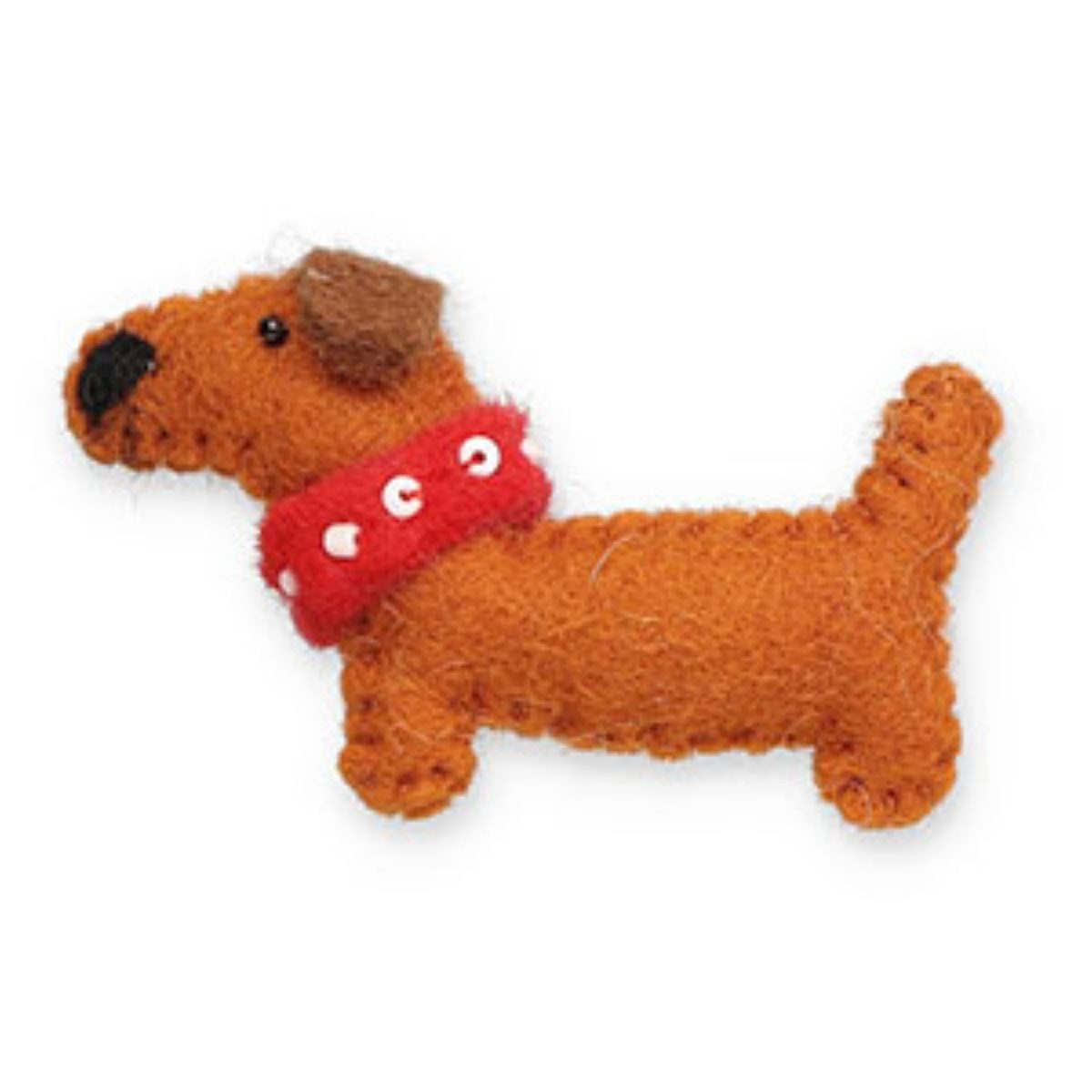 meytrade Brosche Hund aus Filz, Hundebrosche braun für jeden Dackel-Liebhaber (1-tlg), Aus Filz und Wolle