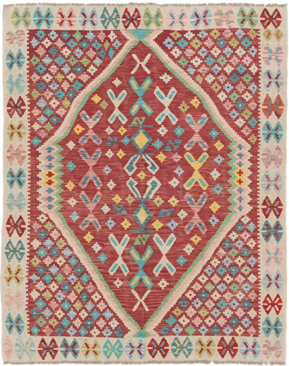 Orientteppich Kelim Afghan 156x190 Handgewebter Orientteppich, Nain Trading, rechteckig, Höhe: 3 mm