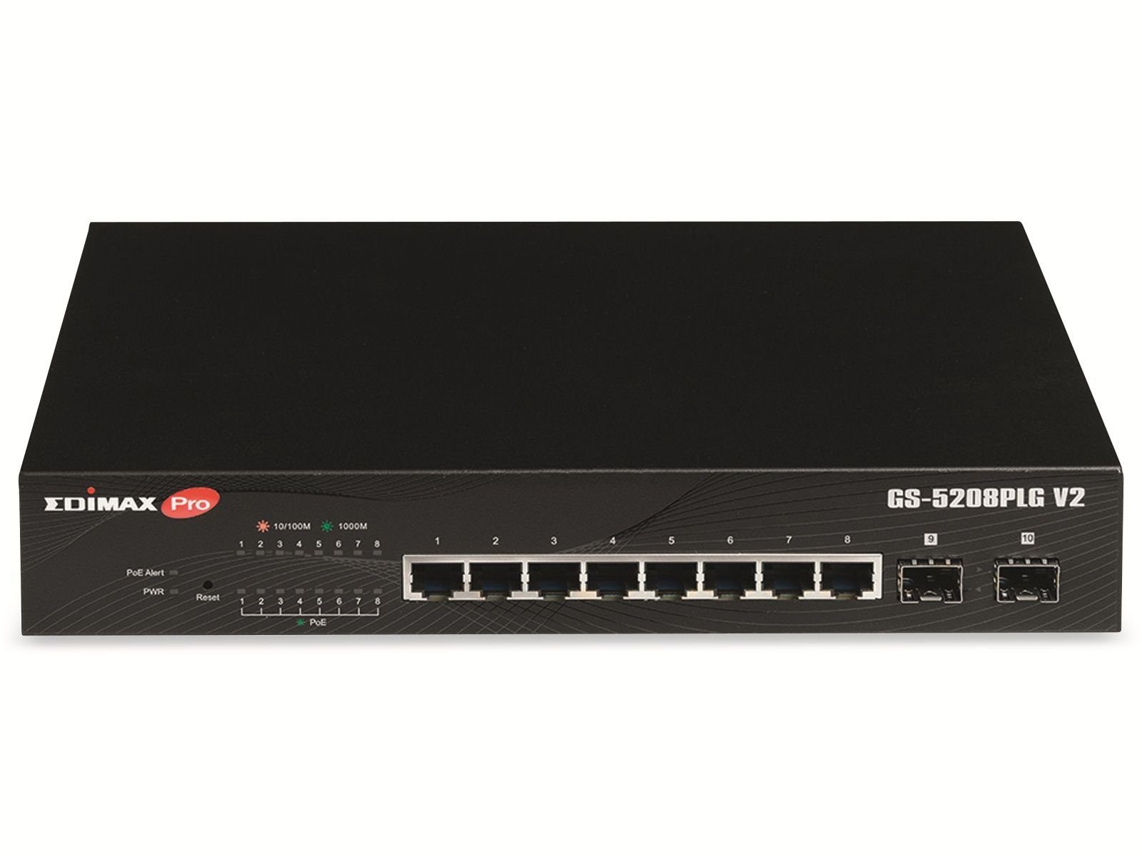 EDIMAX Gigabit-Switch GS-5208PLG V2, 10-port Netzwerk-Switch