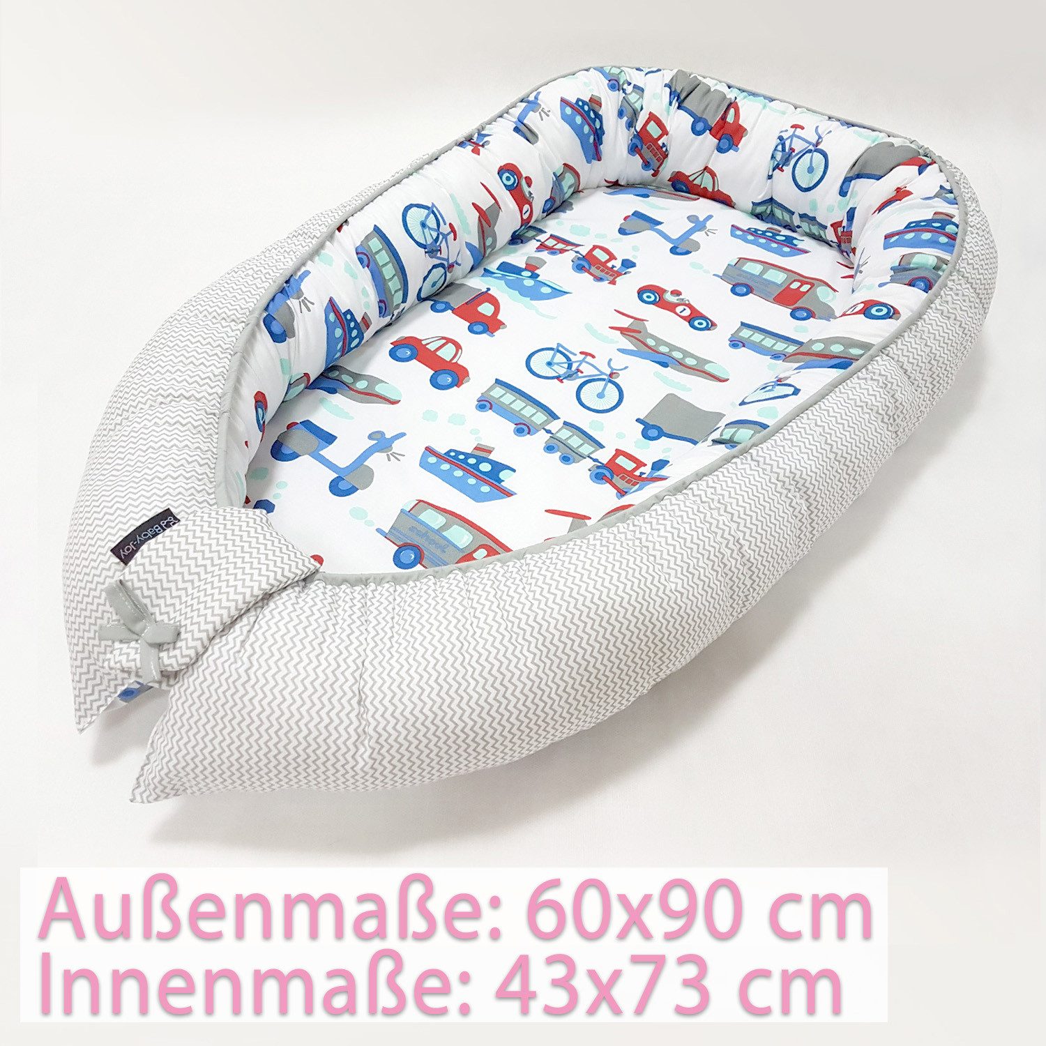 Baby-Joy Babyschlafsack Babynest Kokon ZICK ZACK Linie 100% Baumwolle (1 tl günstig online kaufen