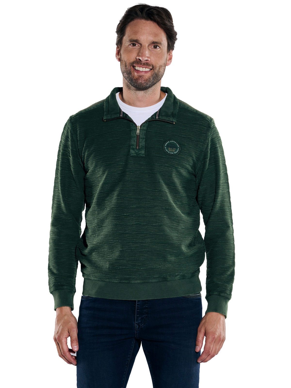 Engbers Sweatshirt engbers Herren Sweatshirt strukturiert, Gruen günstig online kaufen