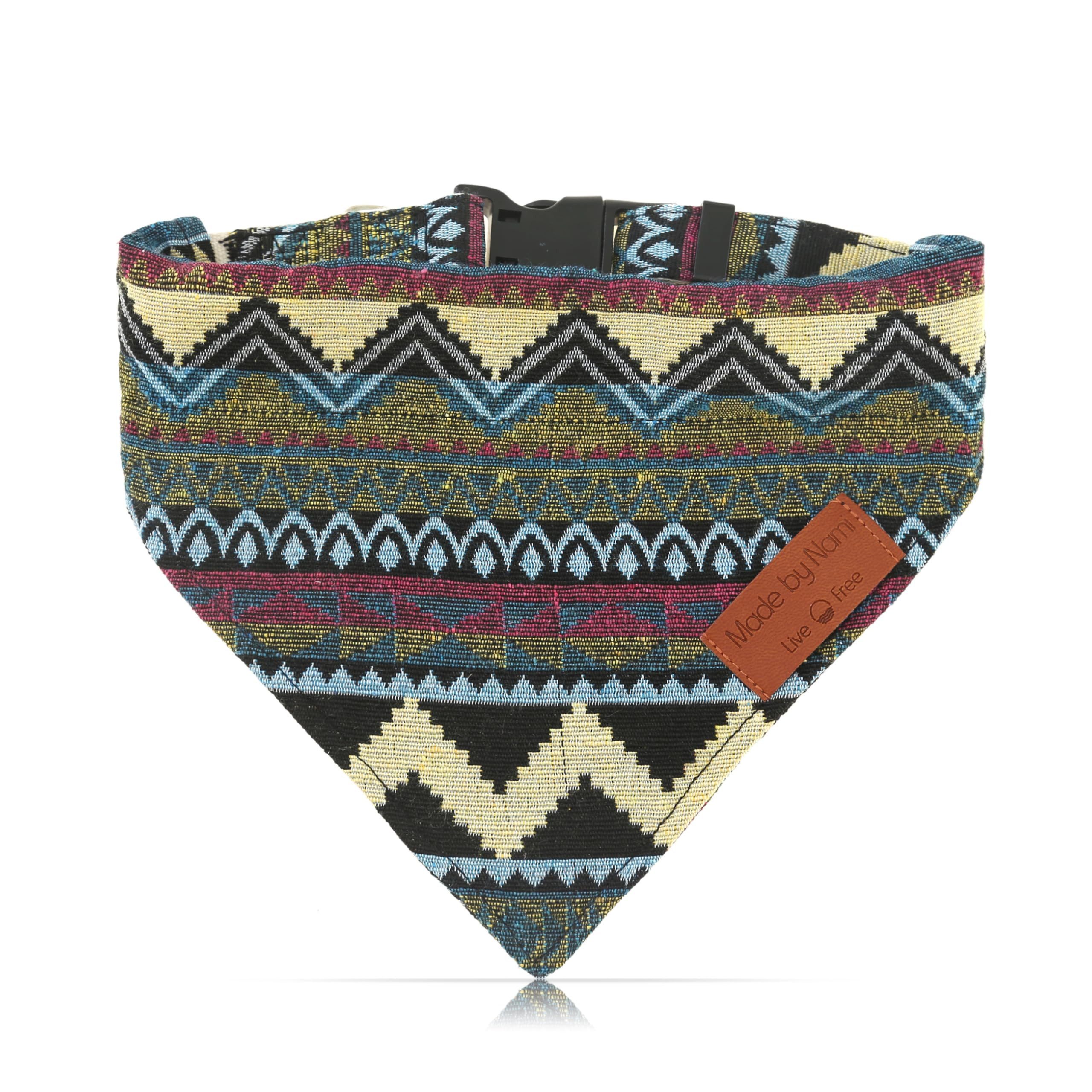 Made by Nami Hunde-Halsband Boho Hundehalstuch in verschiedenen Größen, für kleine und große Hunde (Lila oder Blau)