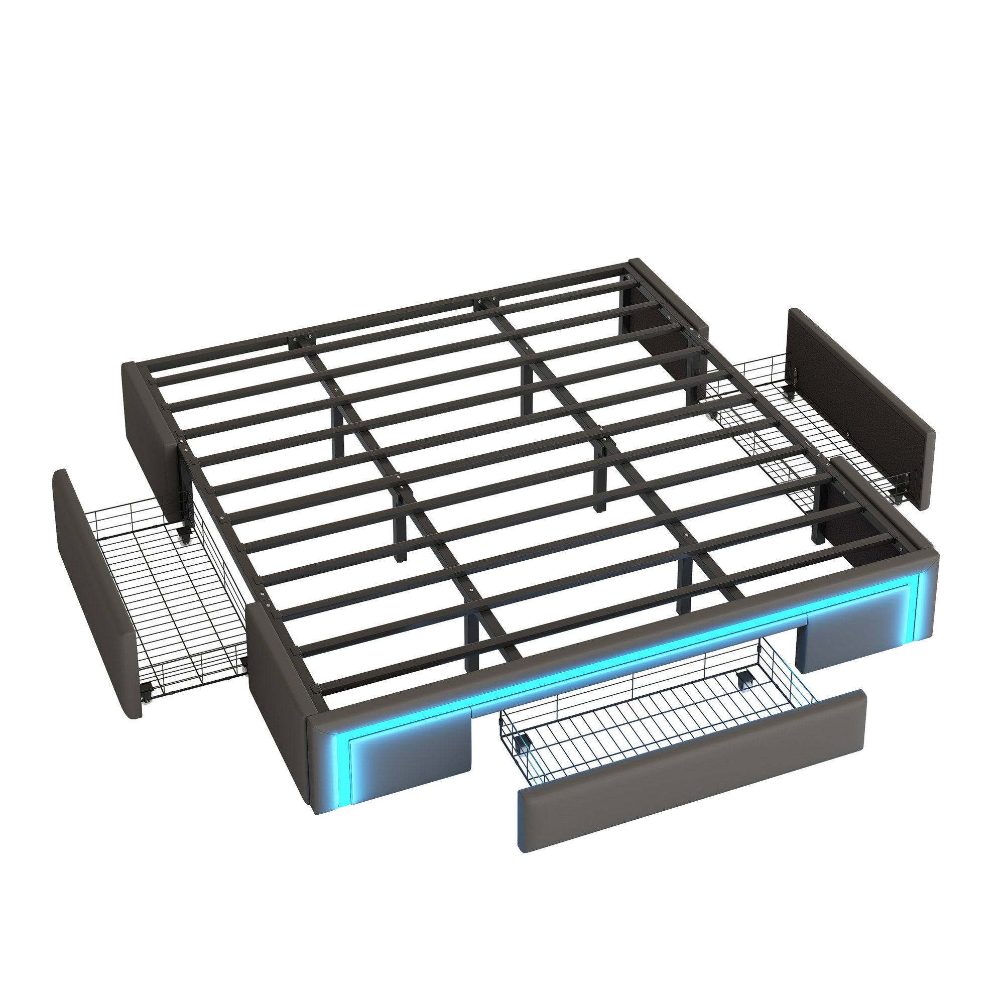 Furnishings Home Futonbett Polsterbett Stauraumbett Doppelbett (Mit Drei ex günstig online kaufen