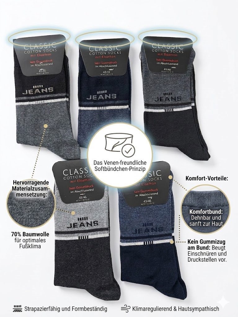 simaranda Basicsocken 10 Paar Herren Socken für Freizeit und Business mit Komfortbund 202 – Bild 5 von 5