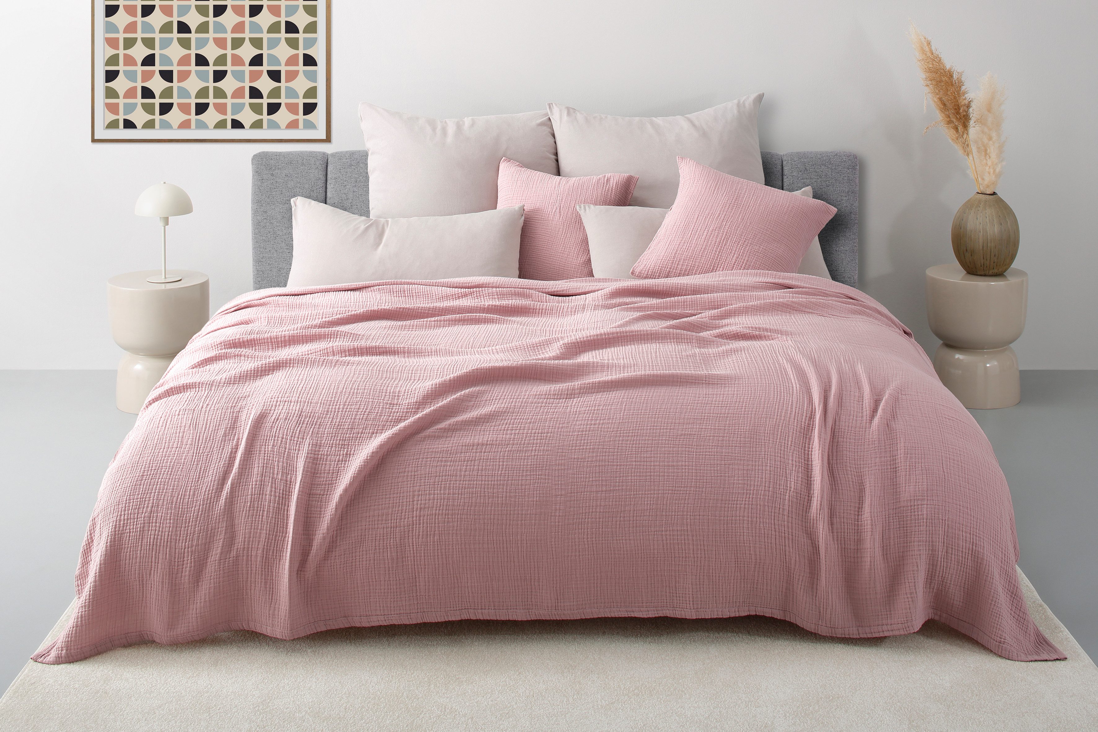 OTTO home Tagesdecke Bailee, Musselin, 100% Baumwolle, Kundenliebling, weiche Musselin Qualität, viele Farben erhältlich, ab 140x200 cm