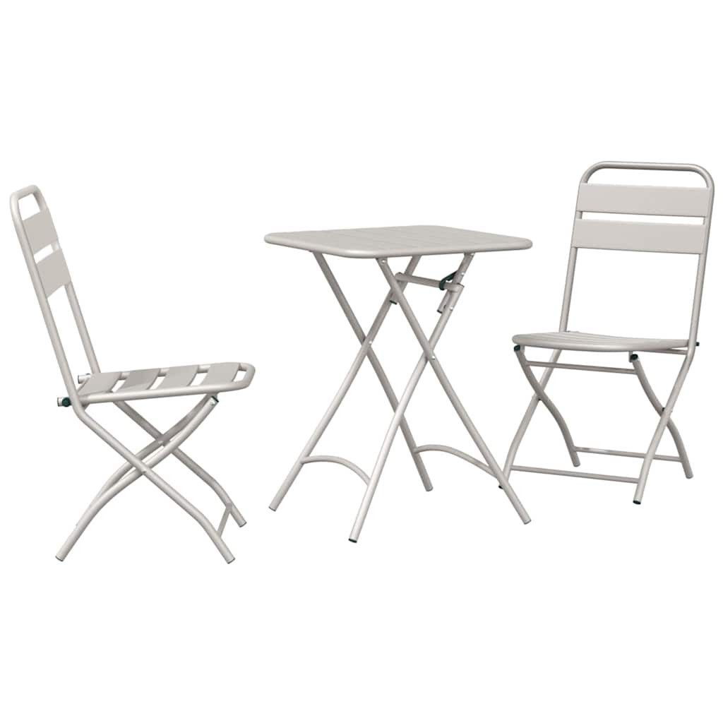 Gartenlounge-Set Bistrogarnitur 3 stk. Beige Stahl