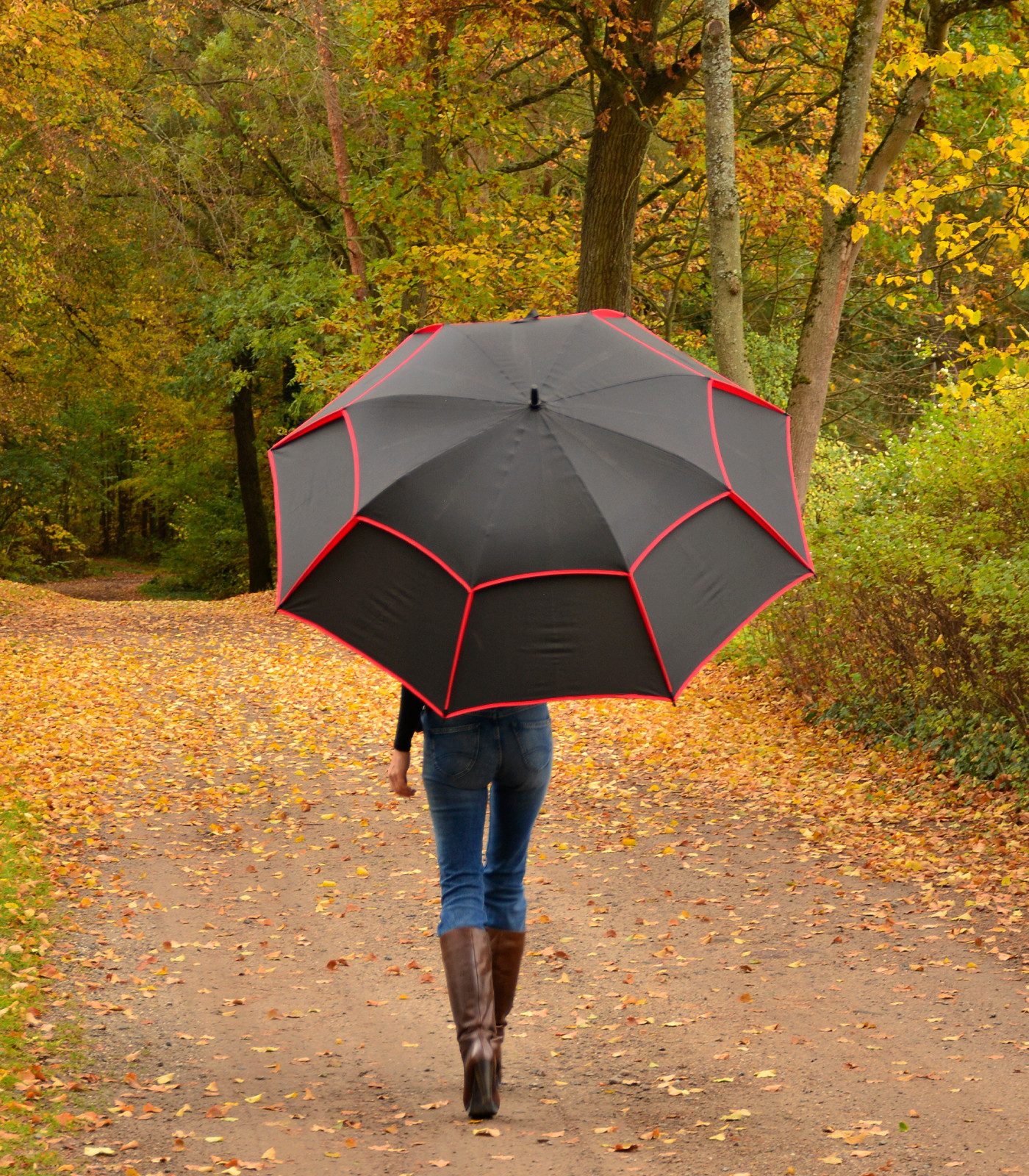 iX-brella Stockregenschirm XXXL 140 cm Durchmesser mit Ventilationsbezug, sehr groß mit Auf-Automatik