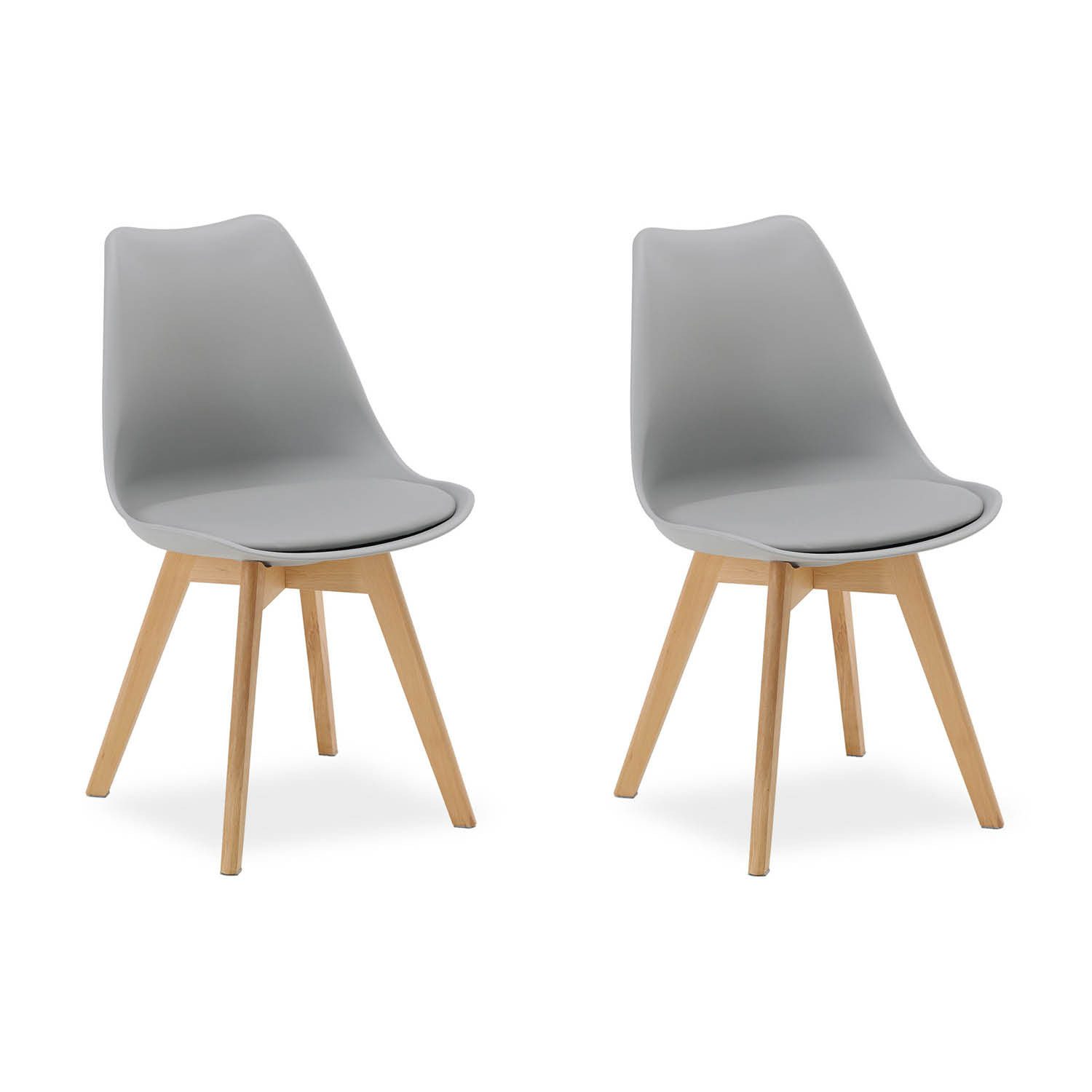 Homestyle4u Küchenstuhl Esszimmer Stühle Esstisch Küche Esszimmer Weiß Grau Schwarz (2er Set, 2 St), Skandinavisch, stabil