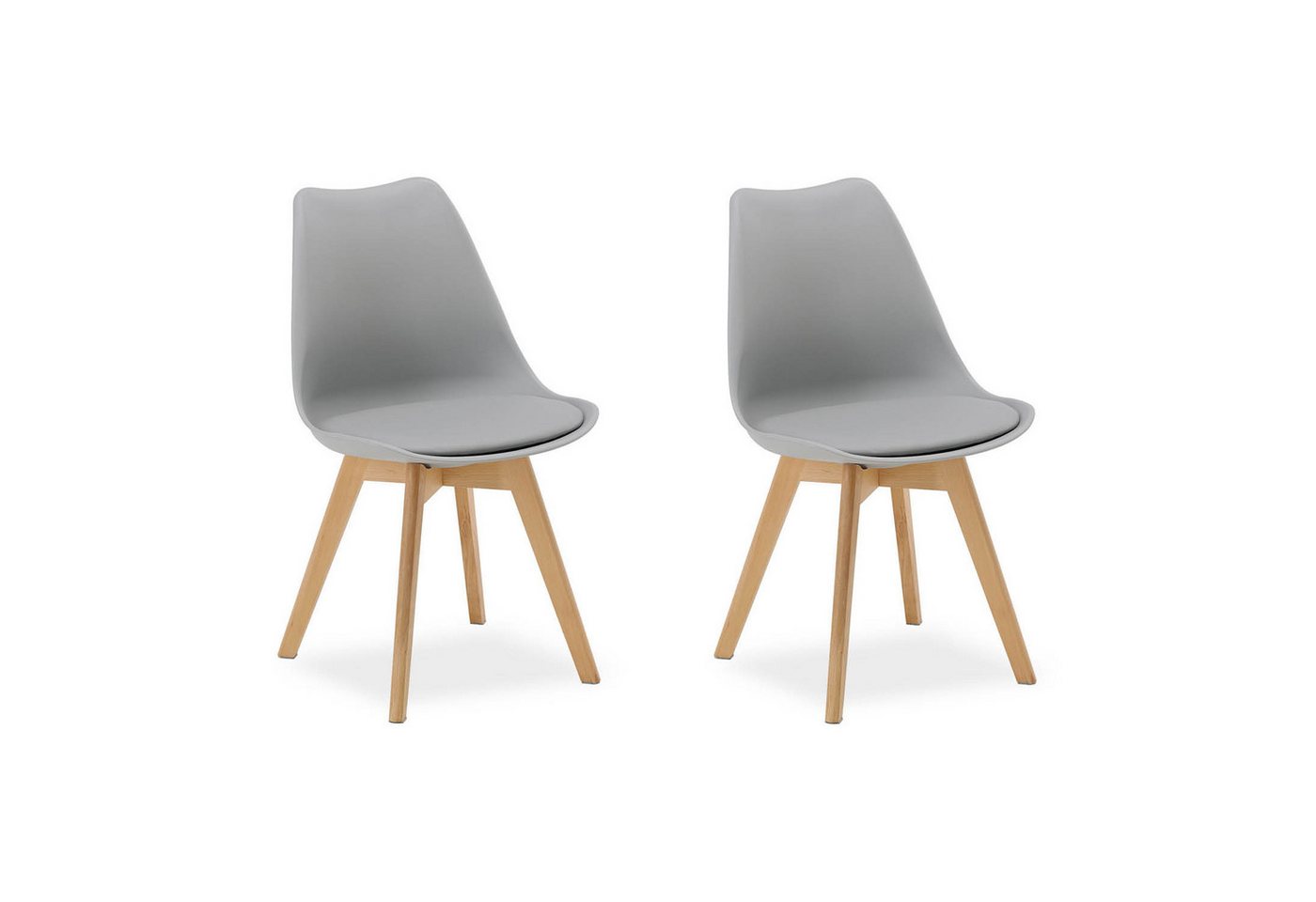 Homestyle4u Küchenstuhl Esszimmerstuhl Esstisch Küche Esszimmer Weiß Grau Schwarz (2er Set, 2 St), Skandinavisch, stabil