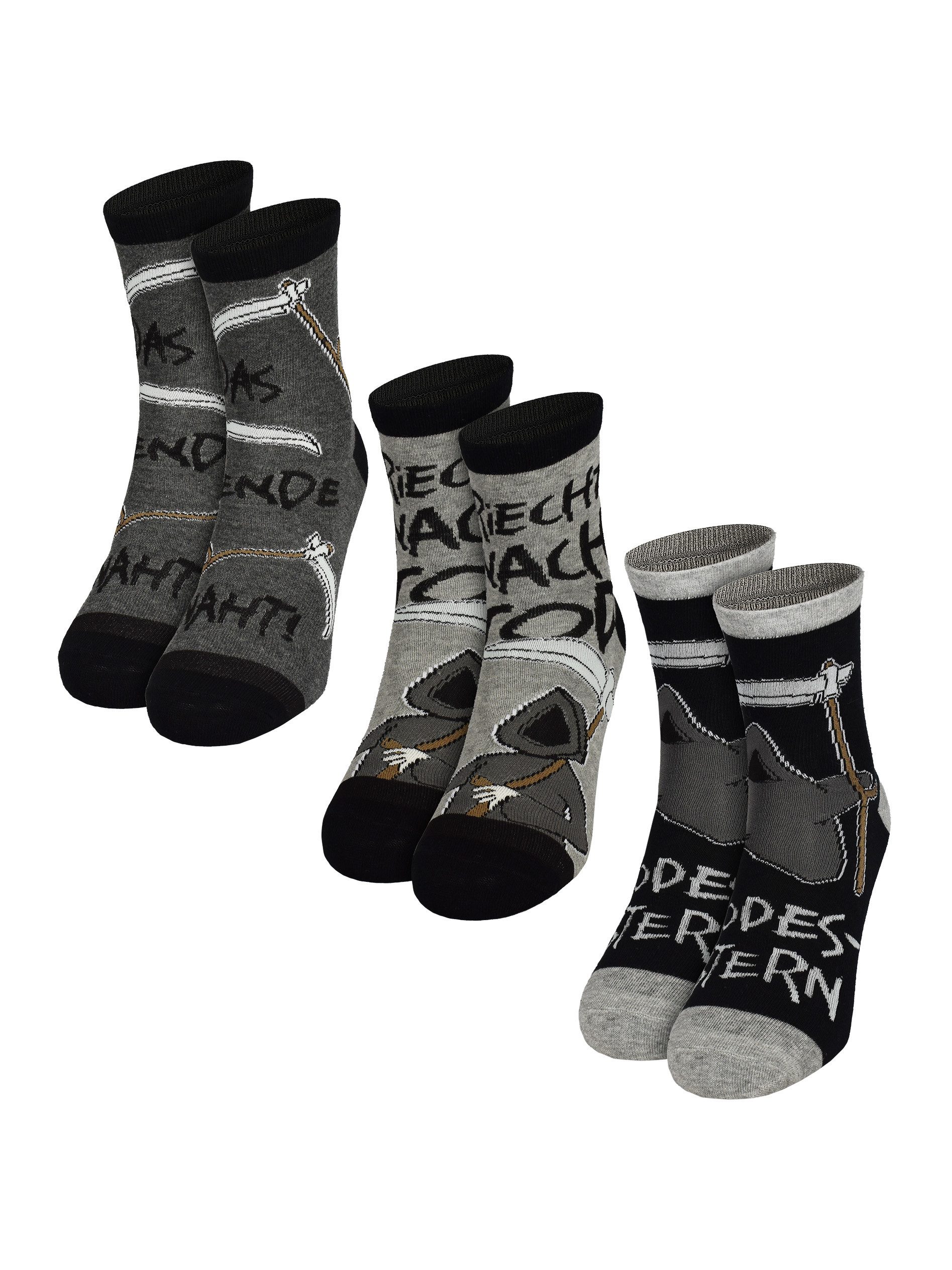 Socken Tot aber lustig - Sprüche, 3er-Pack