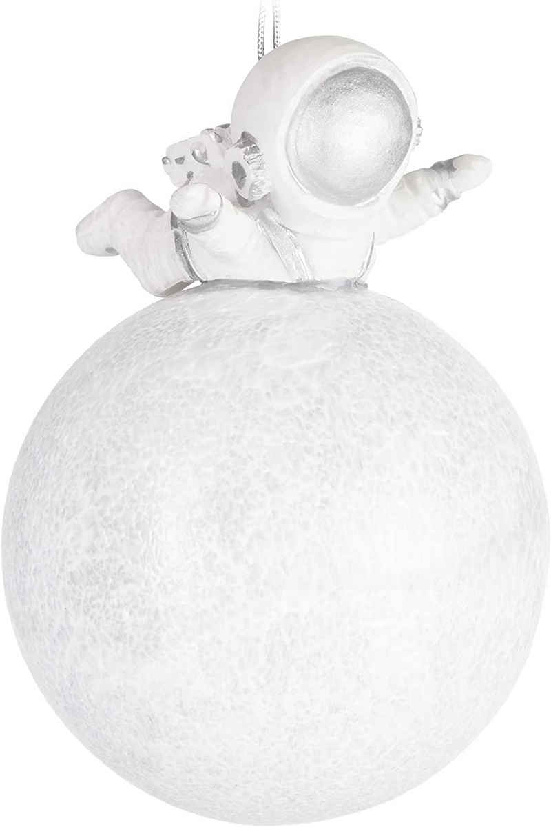 BRUBAKER Weihnachtsbaumkugel Astronaut auf dem Mond Glas Weihnachtskugel - Handbemalt - Mondlandung (1 St), Christbaumschmuck für Weltraum Fans - Figur Lustig