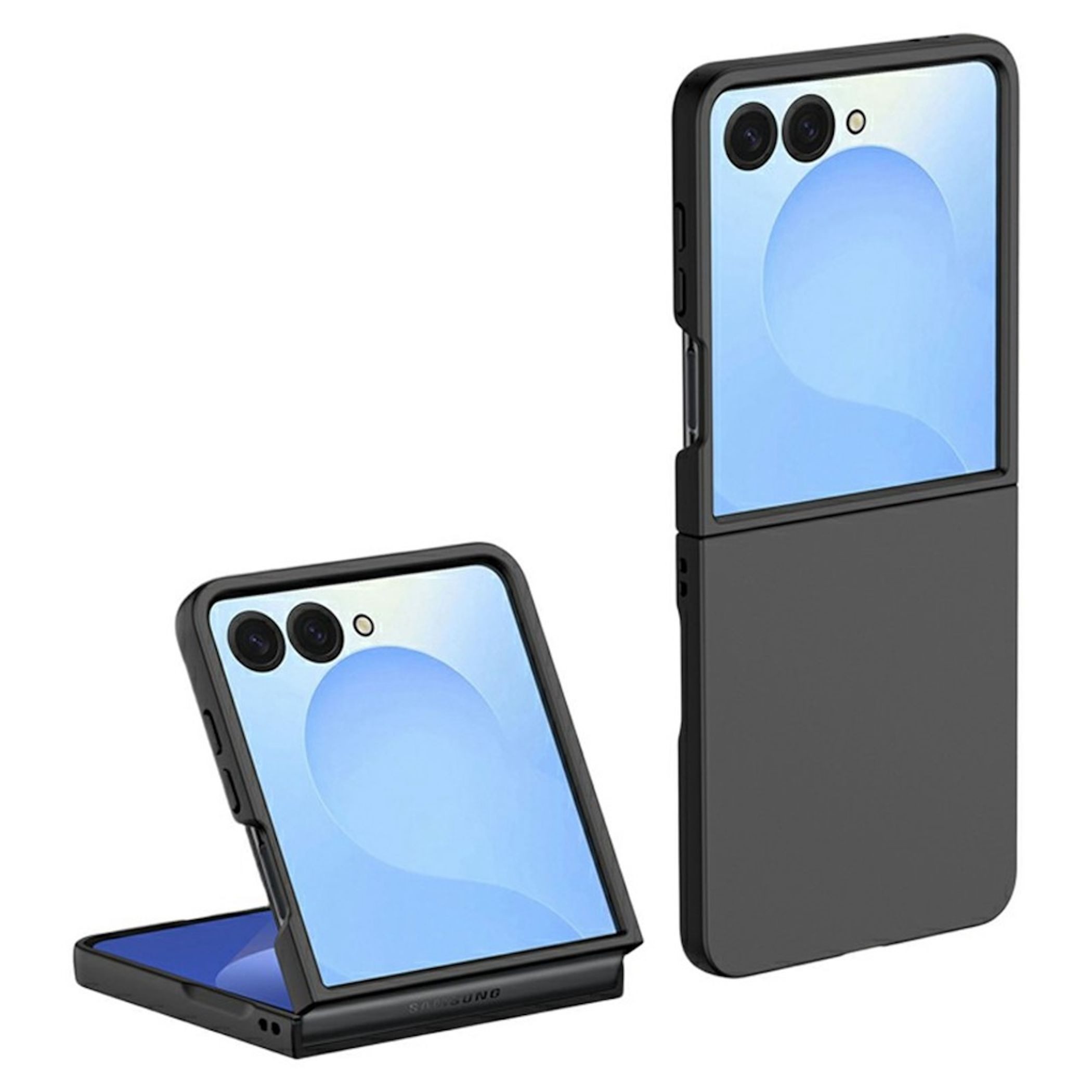 Wigento Handyhülle SkinFeel für Samsung Galaxy Z Flip8 5G Full Cover stoßfest Schwarz 6,90 Zoll, Full Cover, 360 Grad Schutz, gepufferte Ecken