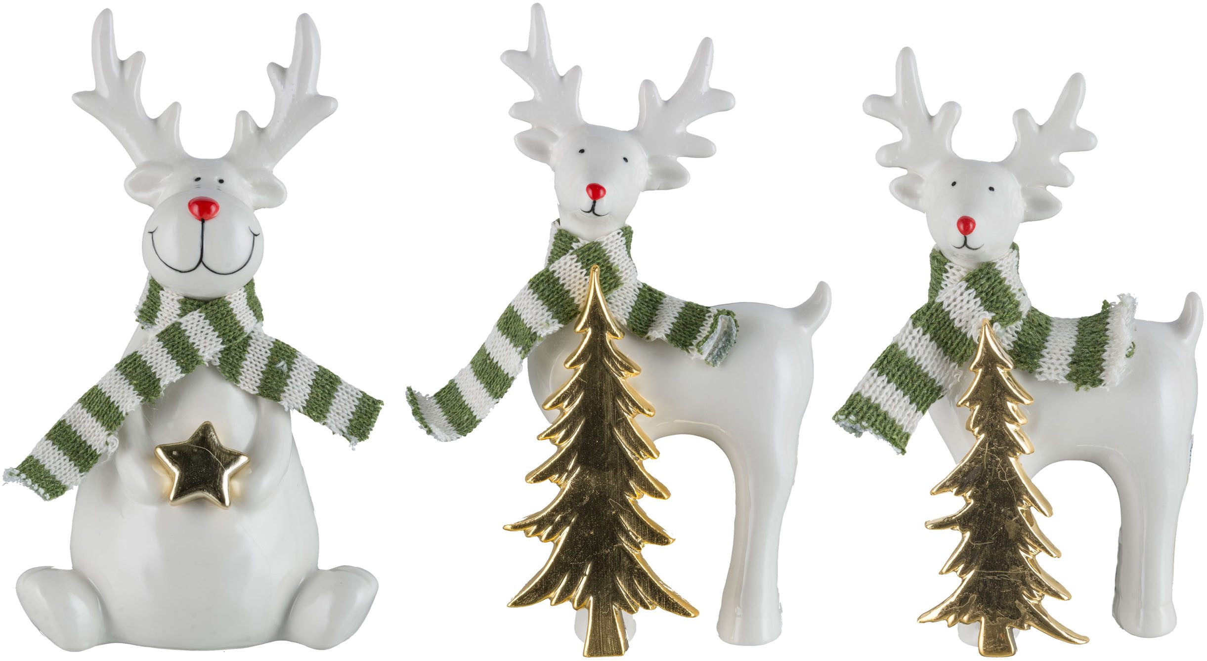 Creativ home Weihnachtsfigur Hirsch (3 St), mit Schal