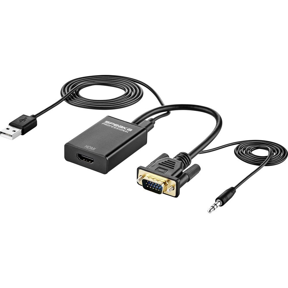 SpeaKa Professional SpeaKa Professional AV Konverter SP-12111624 [VGA, Klinke - HDMI] 1920 Audio-Adapter, 16.00 cm