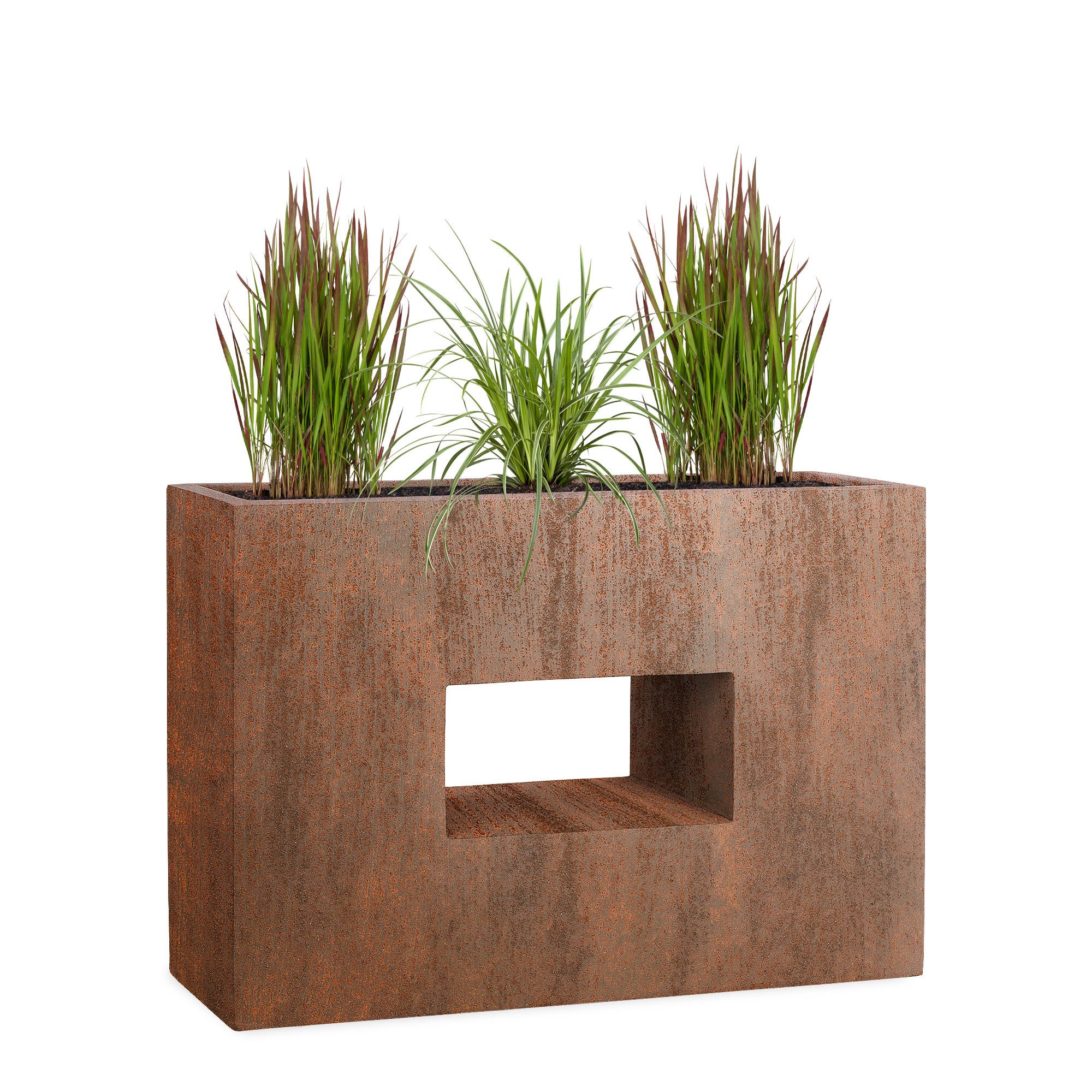 Pflanzwerk® Hochbeet Pflanzkübel VISTA Premium Blumenkübel aus Fiberglas mit Lotus-Effekt, Fiberglas - Handgefertigt - Rechteckig - Frostbeständig