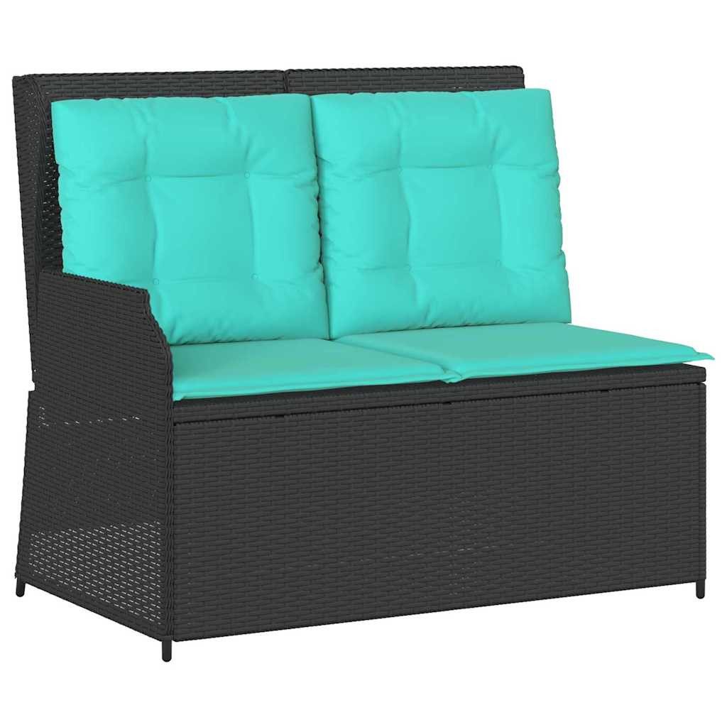 vidaXL Gartenlounge-Set Gartenbank Schwarz Poly-Rattan, (1-tlg)