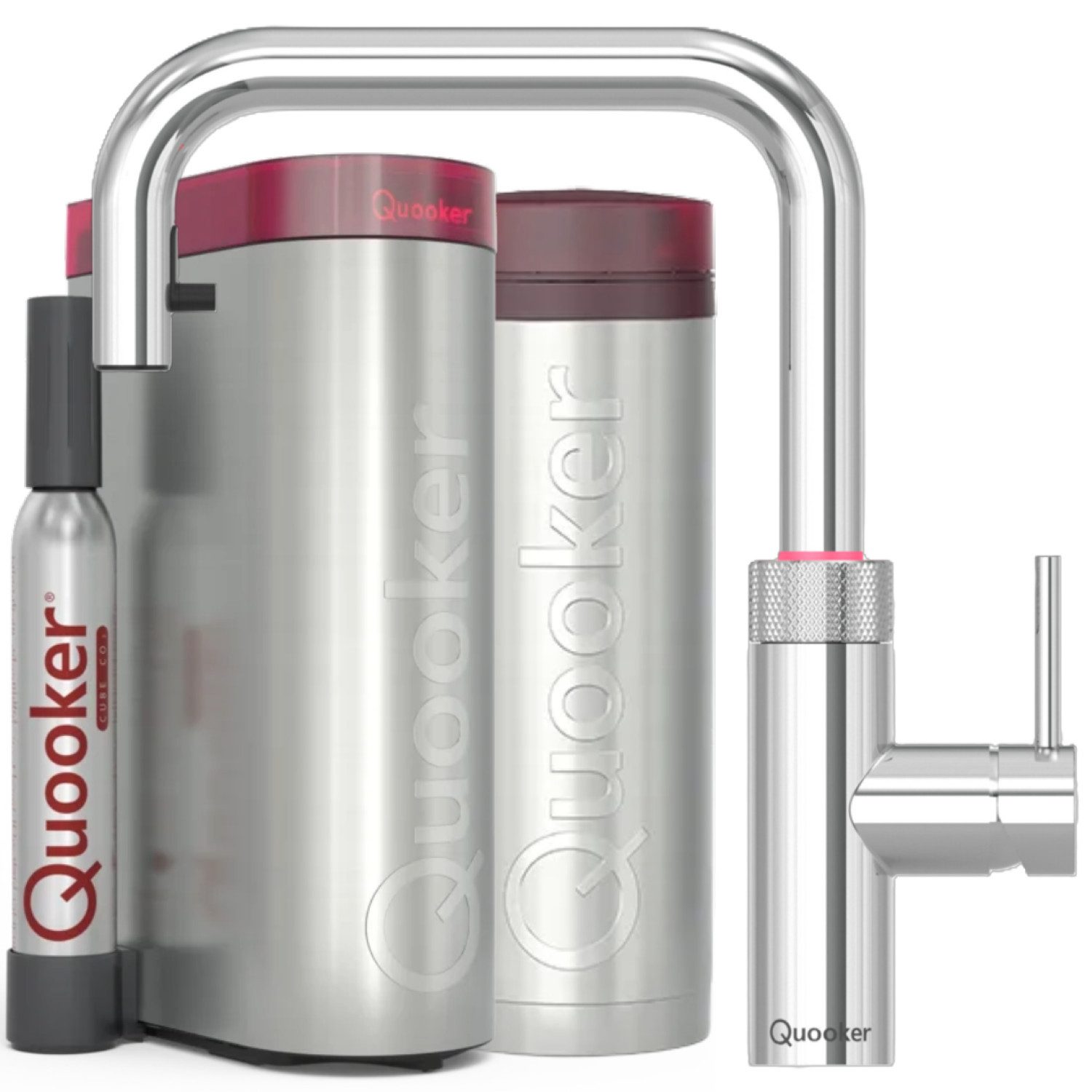 QUOOKER Küchenarmatur Flex Square, PRO3 & CUBE, verchromt glänzend, FXSCHR PRO3 CUBE2, **inkl. CUBE Filter Starter Set** inkl. 7 JAHRE GARANTIE