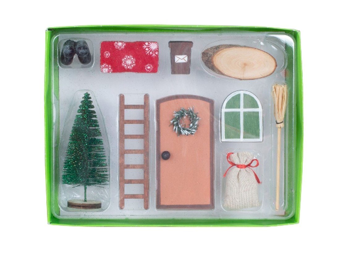 LB H&F Lilienburg Wichtel Wichteltür Wichtelset Weihnachtsdeko Wichtel Elfen Tür Zubehör SET (Kinder Weihnachtswichtel Zubehör Komplettset Weihnachtsdeko miniatur Feen Wichtel Baumwichtel Feentür DIY basteln Geschenk Advent, Kinder Weihnachtswichtel Zubehör Komplettset Weihnachtsdeko), Nissedor Weihnachtswichtel Zwergentür Elfentür