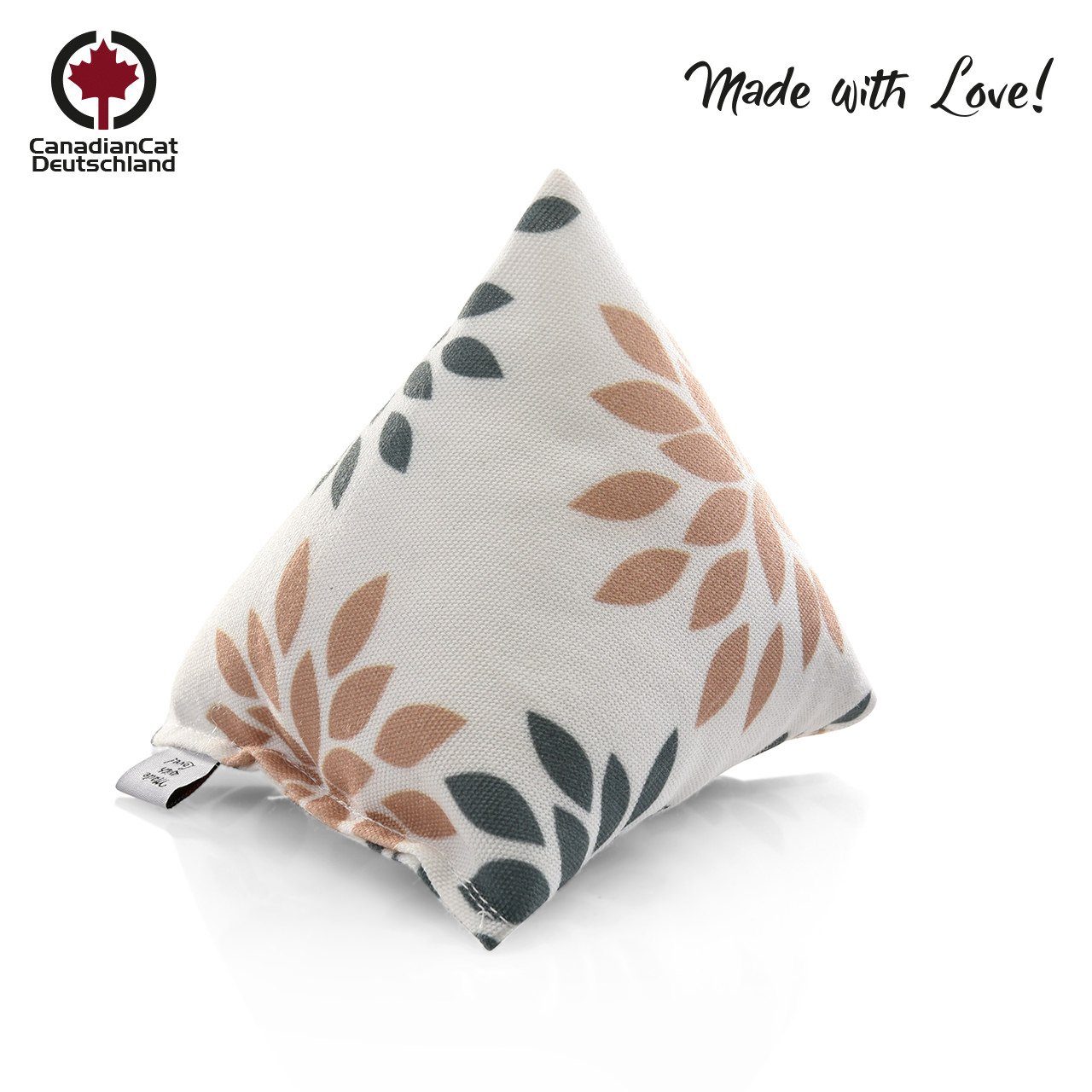 Canadian Cat Company Tierkissen Schmuse-Pyramide XL "Flower" mit Katzenminze, Schmusekissen mit Katzenminze zum nachfüllen