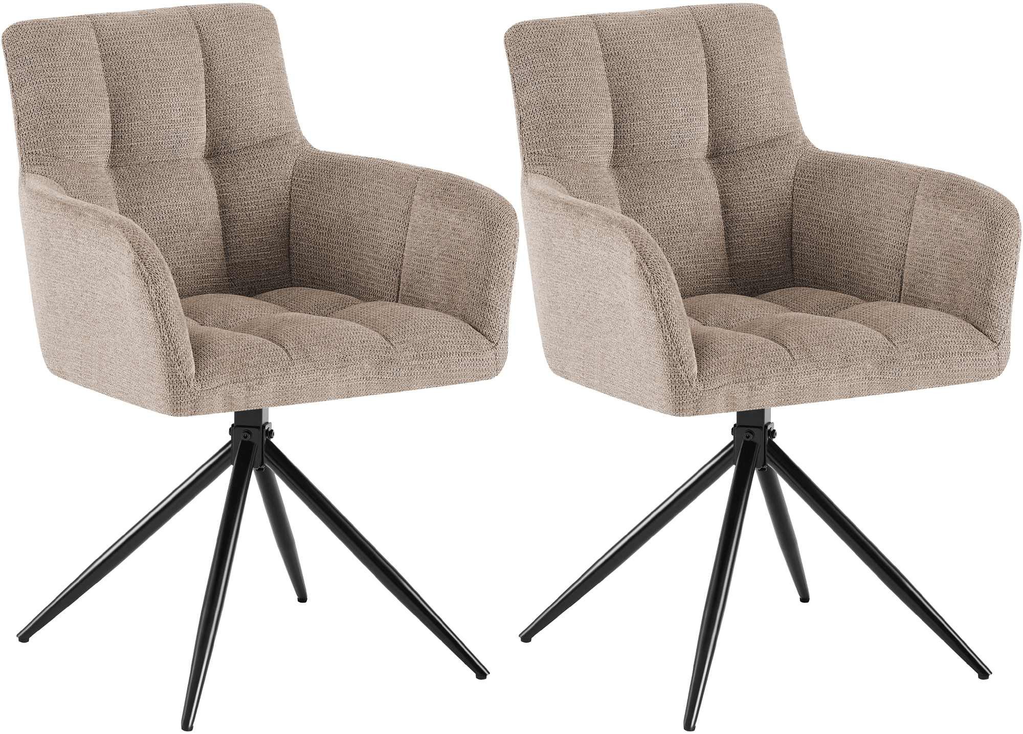 CLP Esszimmerstuhl Jonah (2er Set), drehbar mit Armlehnen, bis 150 kg belastbar