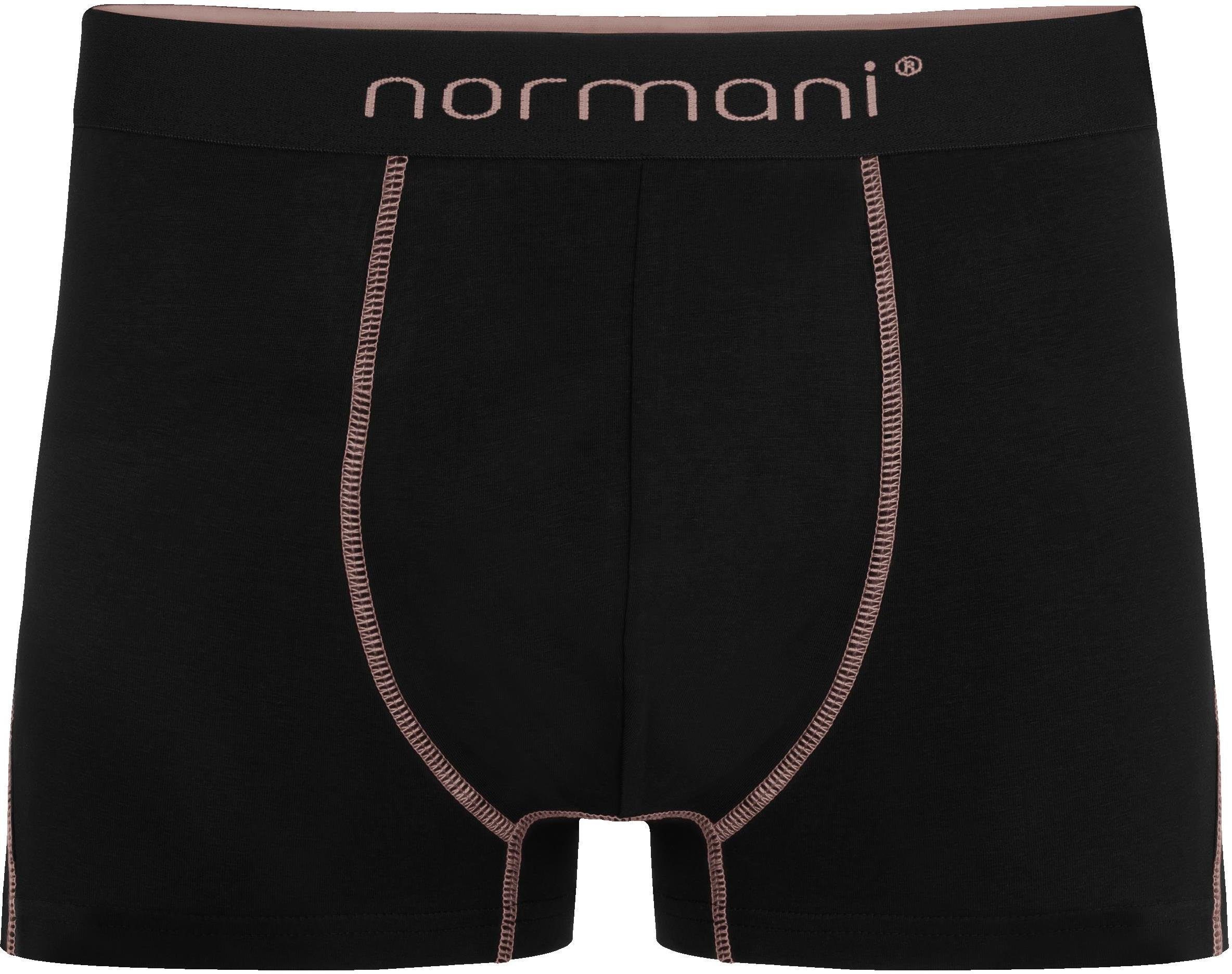 normani Boxershorts für Baumwolle Herren Männer x Baumwoll-Boxershorts atmungsaktiver 12 Lachs/Rot/Schwarz Unterhose aus