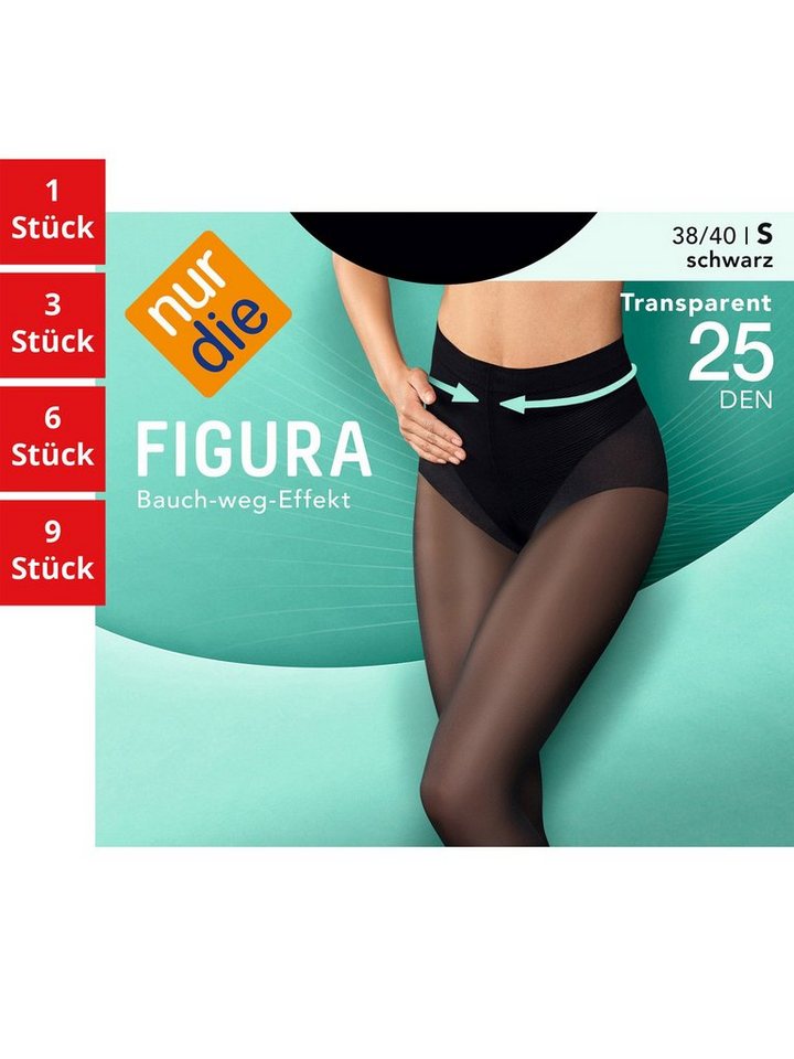 Nur Die Feinstrumpfhose Figura 25 DEN Damen (1er/3er/6er/9er Pack 1 St) nylon transparent strumpfhose durchsichtig frauen multi shape glossy