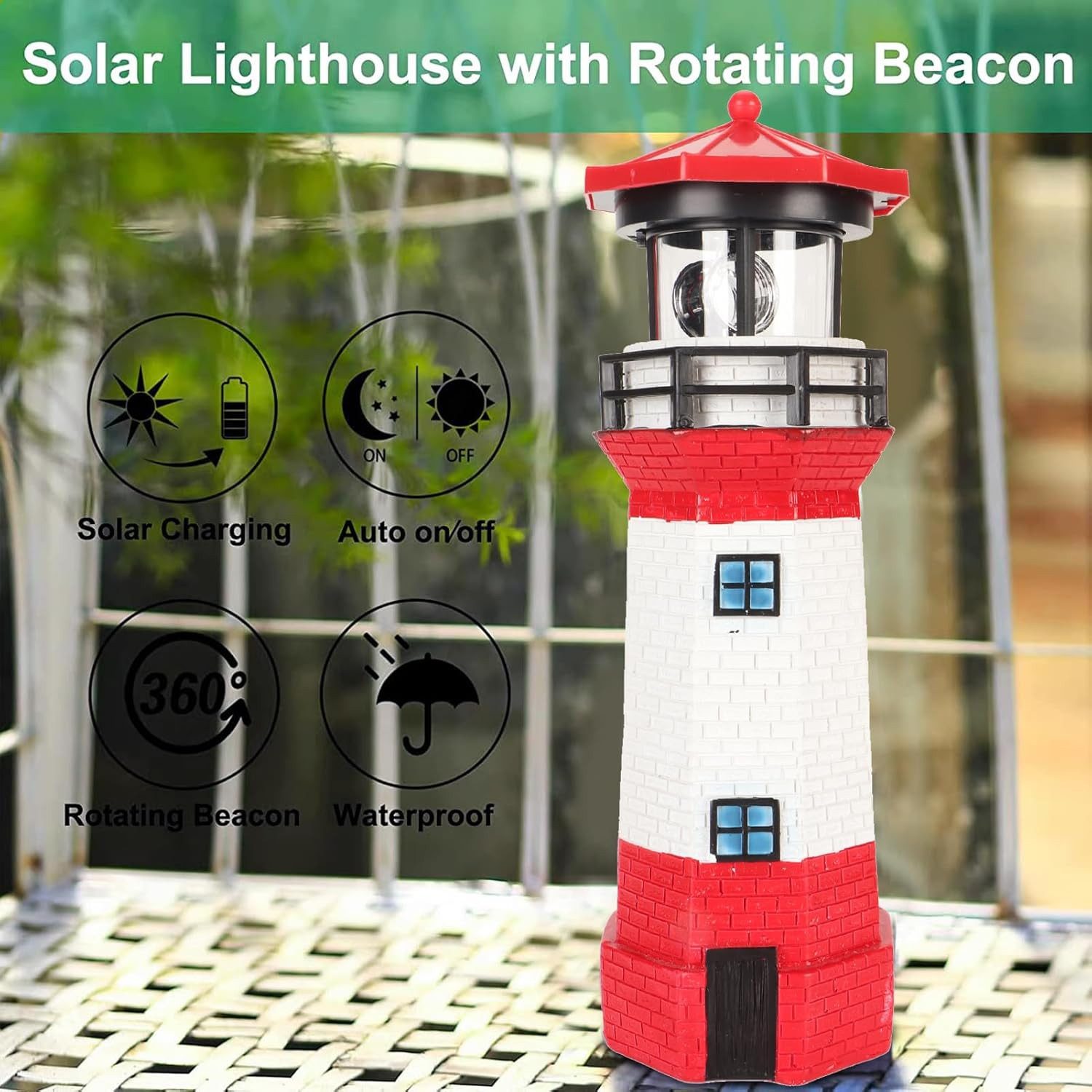 BlingBin LED Solarleuchte Solar Leuchtturm 360 günstig online kaufen