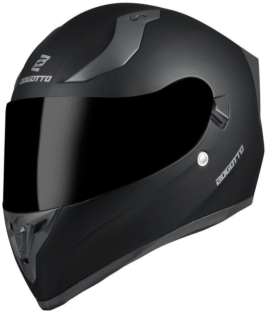 Bogotto Motorradhelm H128 Solid Helm, integriertes Sonnenvisier
