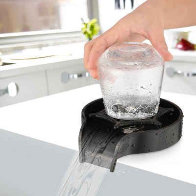 LETGOSPT Waschbeckenbrause Tassenwaschmaschinen, Edelstahl Cup Washer Automatische Tassenreiniger Glasspüler mit 40cm Schlauch, Kaffeetasse Reiniger(Schwarz)