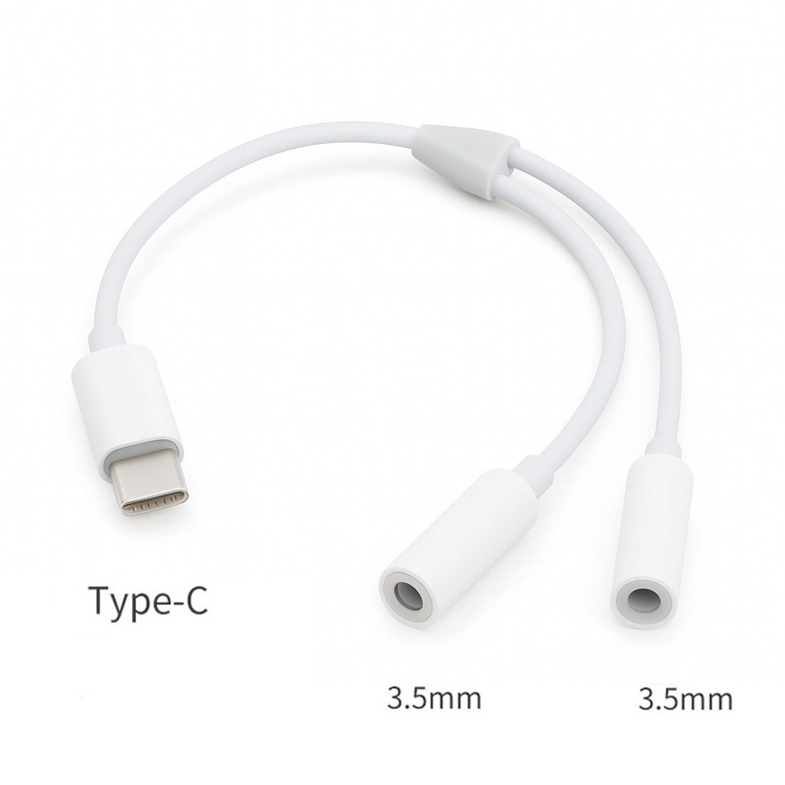 Bolwins P05 USB-C auf 2x 3,5mm Klinke Audio Adapter Kopfhörer Aux Splitter USB-Kabel, USB-C Stecker, 2× 3,5 mm Klinkenbuchse (13.5 cm), Dual-Audioausgabe, nur Audio (kein Mikrofon)