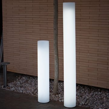 Licht-Trend LED Außen-Stehlampe LED-Außen-Stehleuchte Fity mit Akku Big und Fernbedienung Weiß, RGBW & Kaltweiß