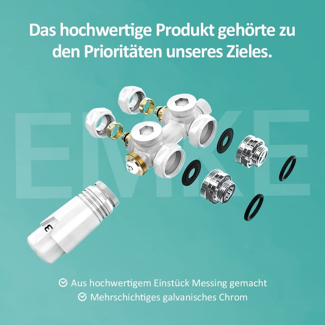 EMKE Heizkörperthermostat Anschlussarmatur Ventil mit Thermostat günstig online kaufen