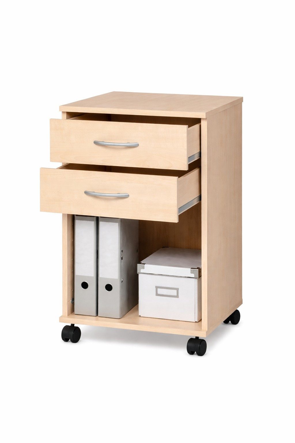 bv-vertrieb Rollcontainer Rollcontainer 40 x 40 x 67 cm Schubcontainer Ahorn Büroschrank #1948