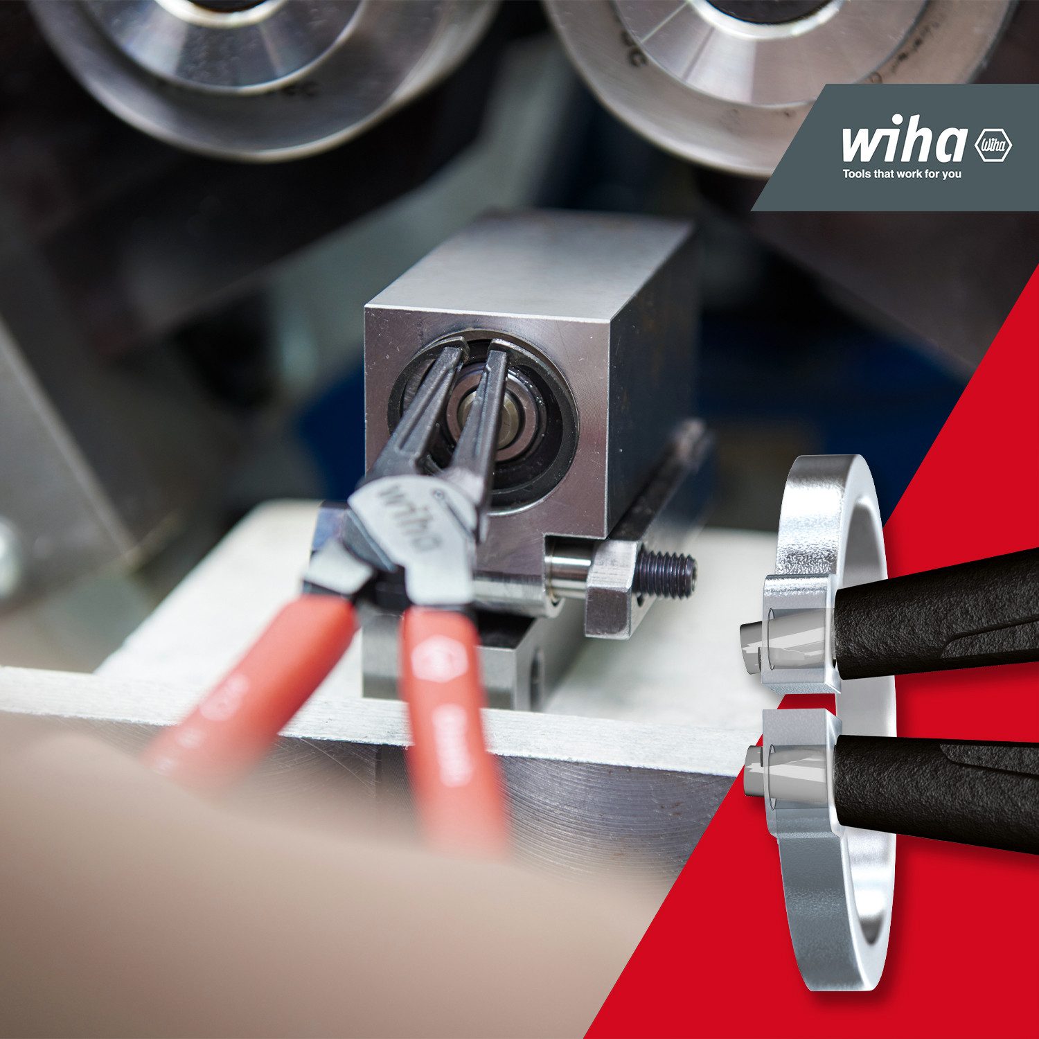 Wiha Zangenset (34708) - 4 tlg., MagicTips® Zangen, Innen/Außen Sortiment