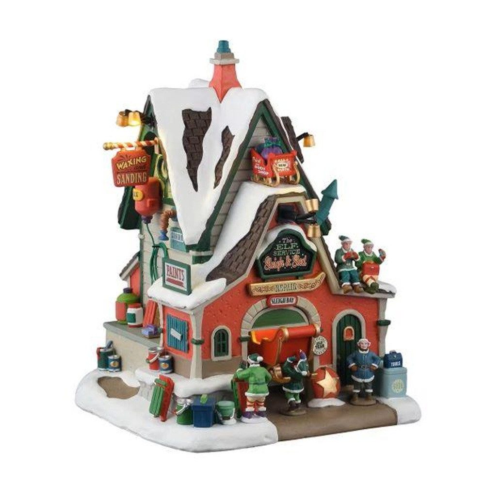 LeMax Winterlandschaft LEMAX 55315 - The Elf Service Sleigh & Sled Repair