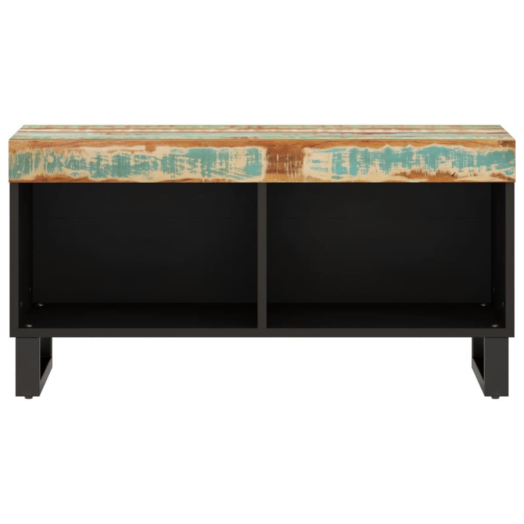 furnicato Media-Regal TV-Schrank aus Massivholz & Eisen 85x33x43,5 cm, bunte Farbgebung, 1-tlg., Stabiles Lowboard mit viel Stauraum für Medienträger und Geräte
