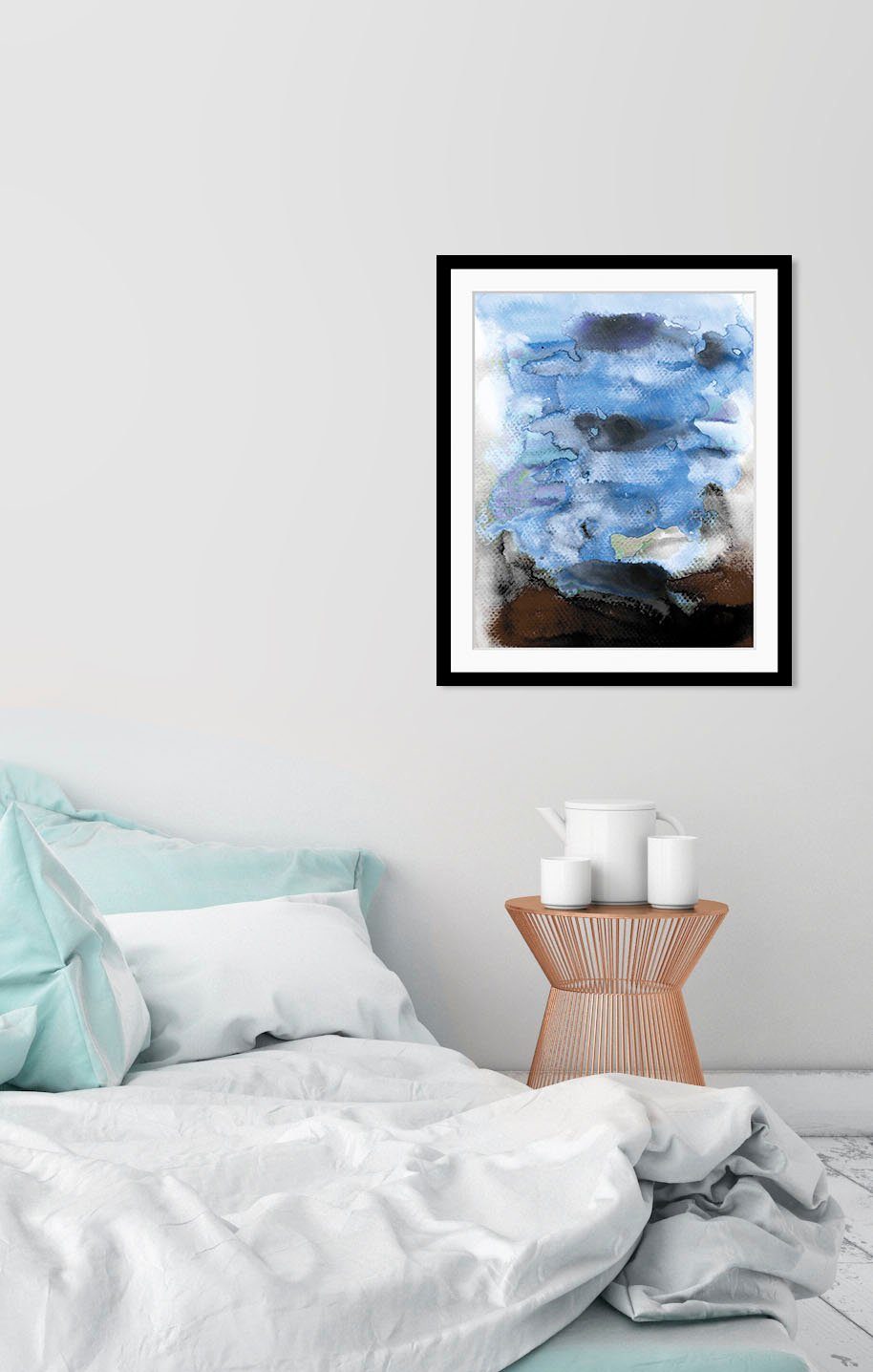 queence Bild Angelina, Abstrakt, Figuren, Gemälde, Kunst, Modern (1 St), HD Premium Poster-Druck inkl. Holzrahmen