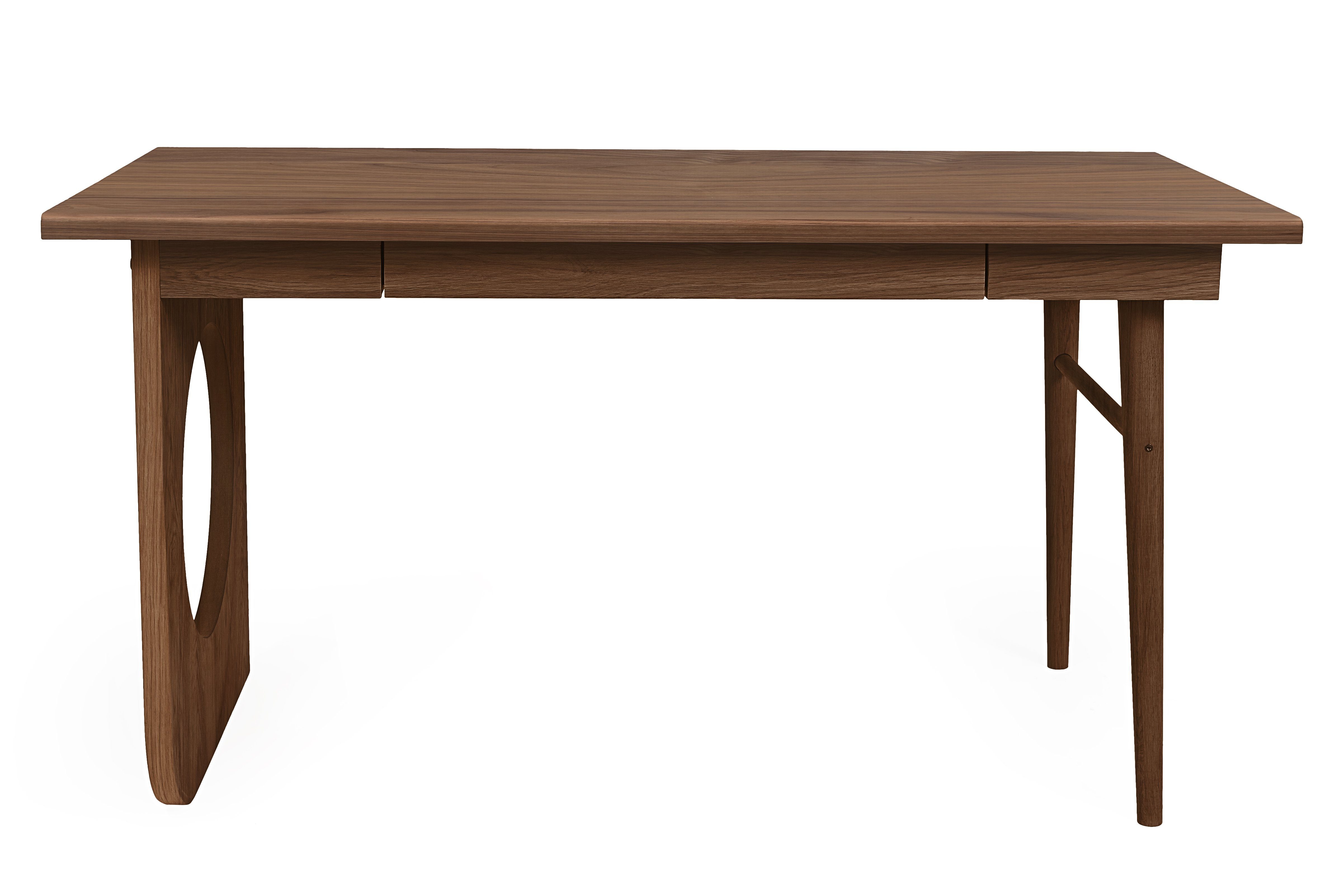 Woodman Schreibtisch Bau, edles Holzfurnier aus Nussbaum, Breite 140 cm, FSC®