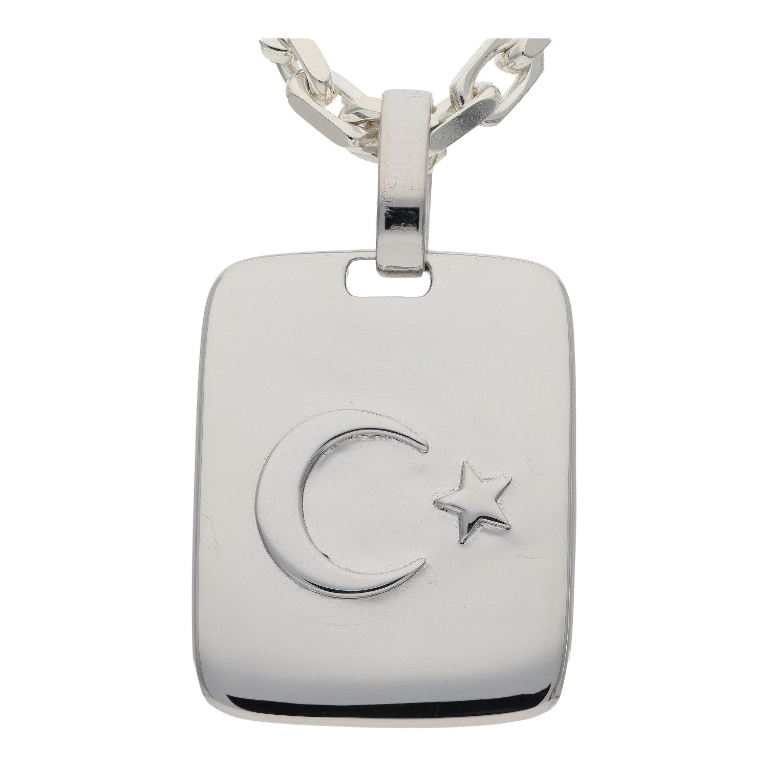Kettenanhänger Kettenanhänger Türkische Flagge Silber 925 Unikat massiv JL30-02-5216