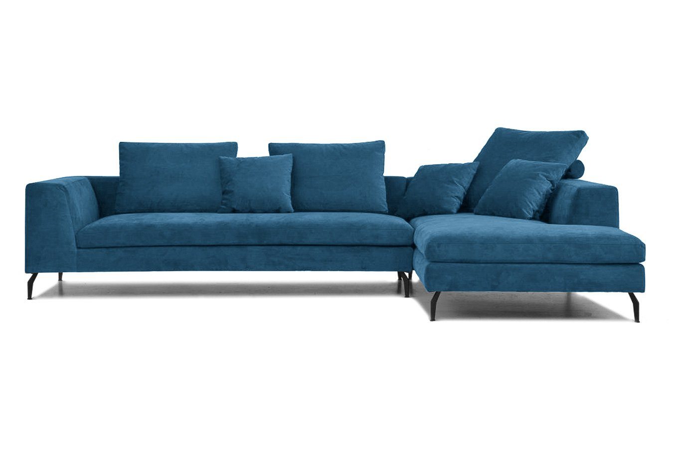 Ecksofa Messina living dunkelblau Stoff Big-Sofa Kombination daslagerhaus