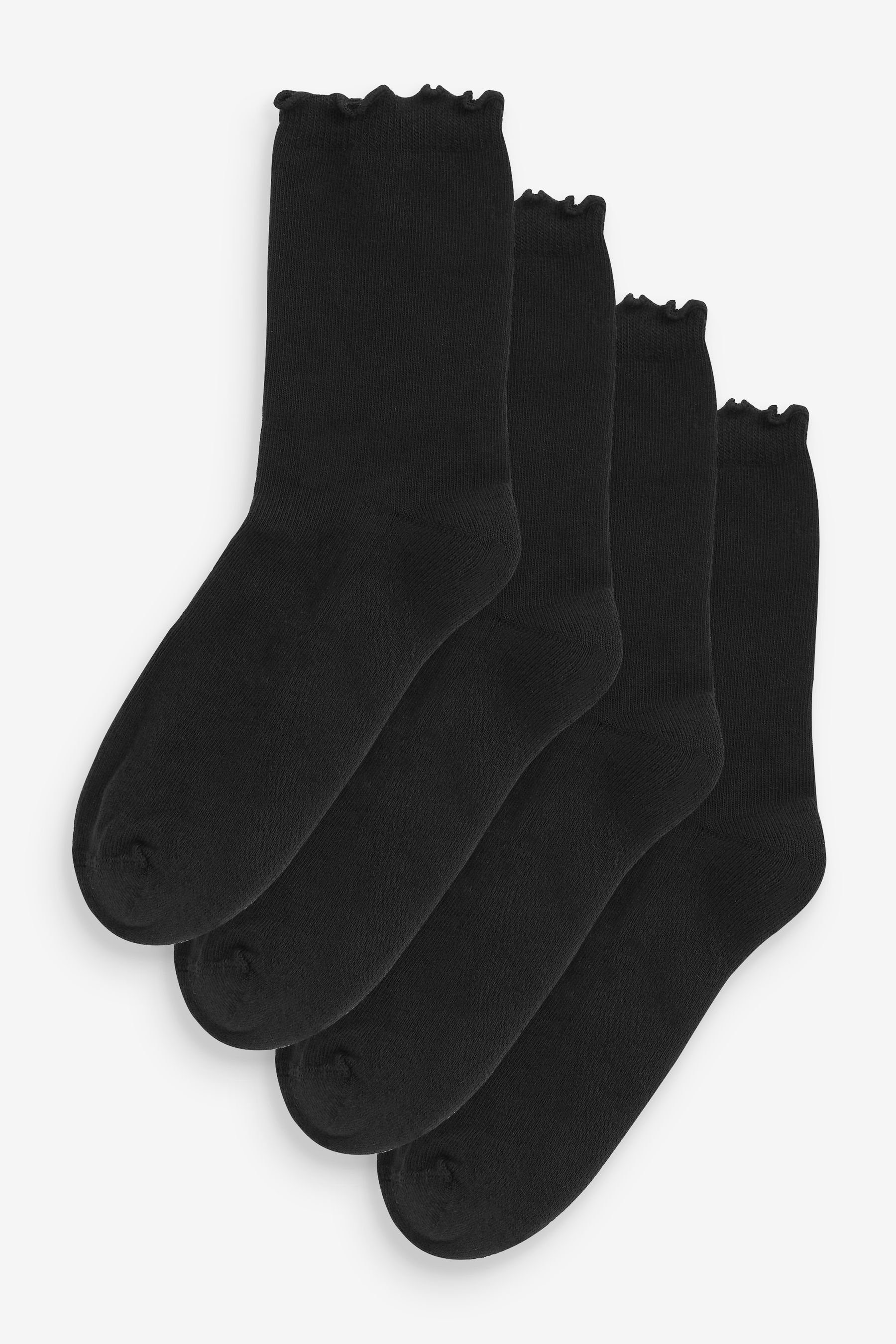 (1-Paar) mit Next Black Kurzsocken gepolsterter 4er-Pack Söckchen Sohle,