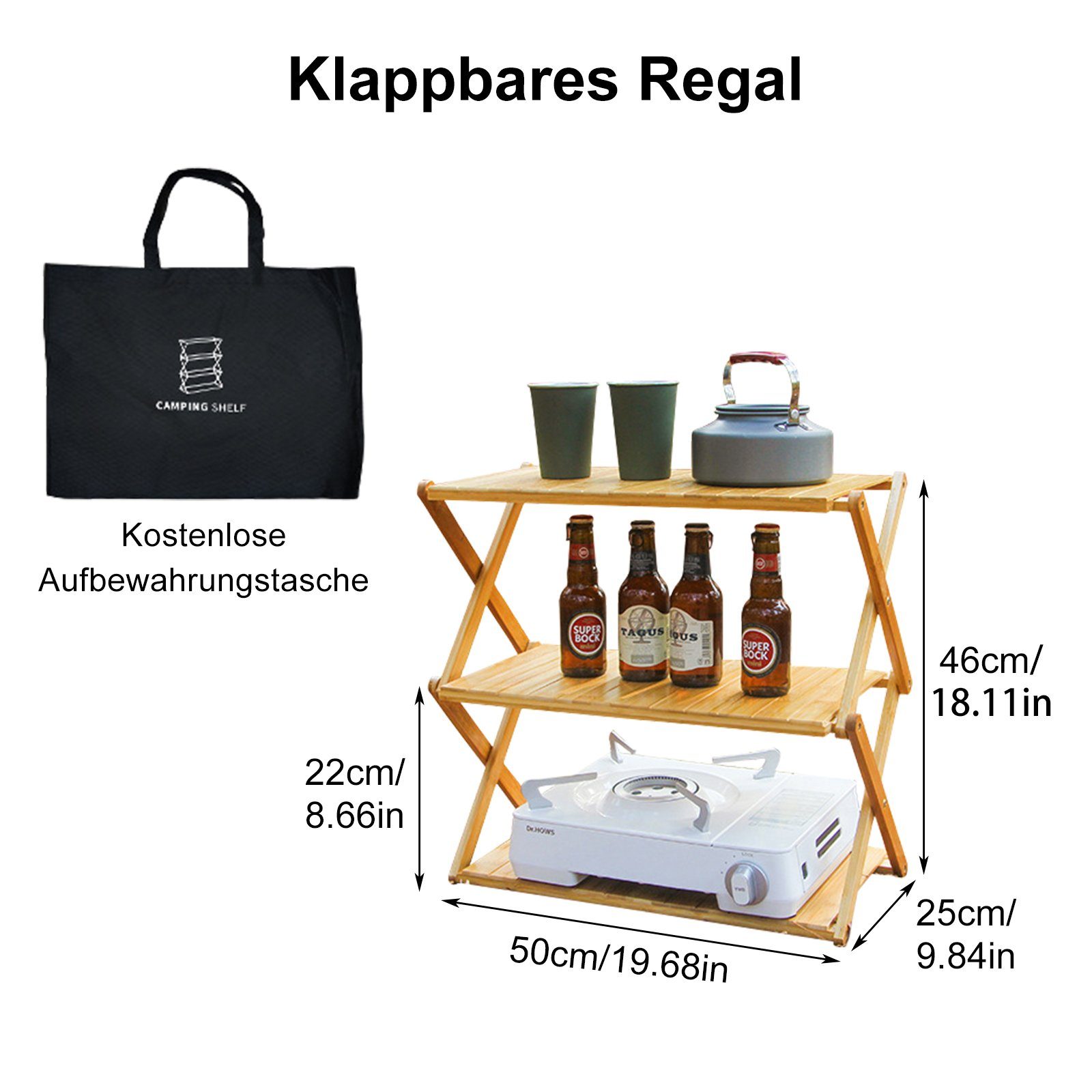 TWSOUL Regal Tragbares Lagerregal für den günstig online kaufen