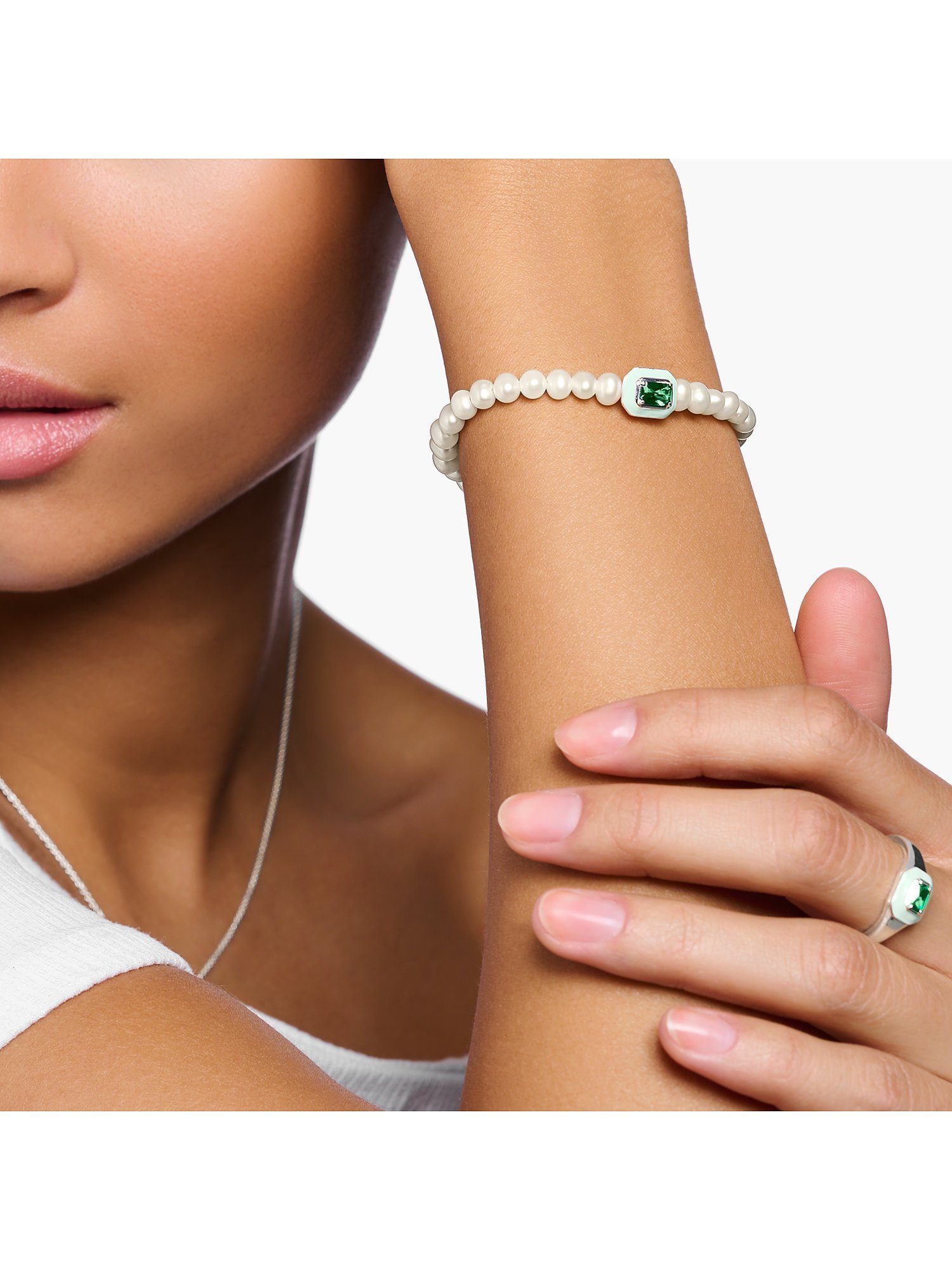 THOMAS SABO Silberarmband Thomas Sabo Damen-Armband 925er Silber Glasstein