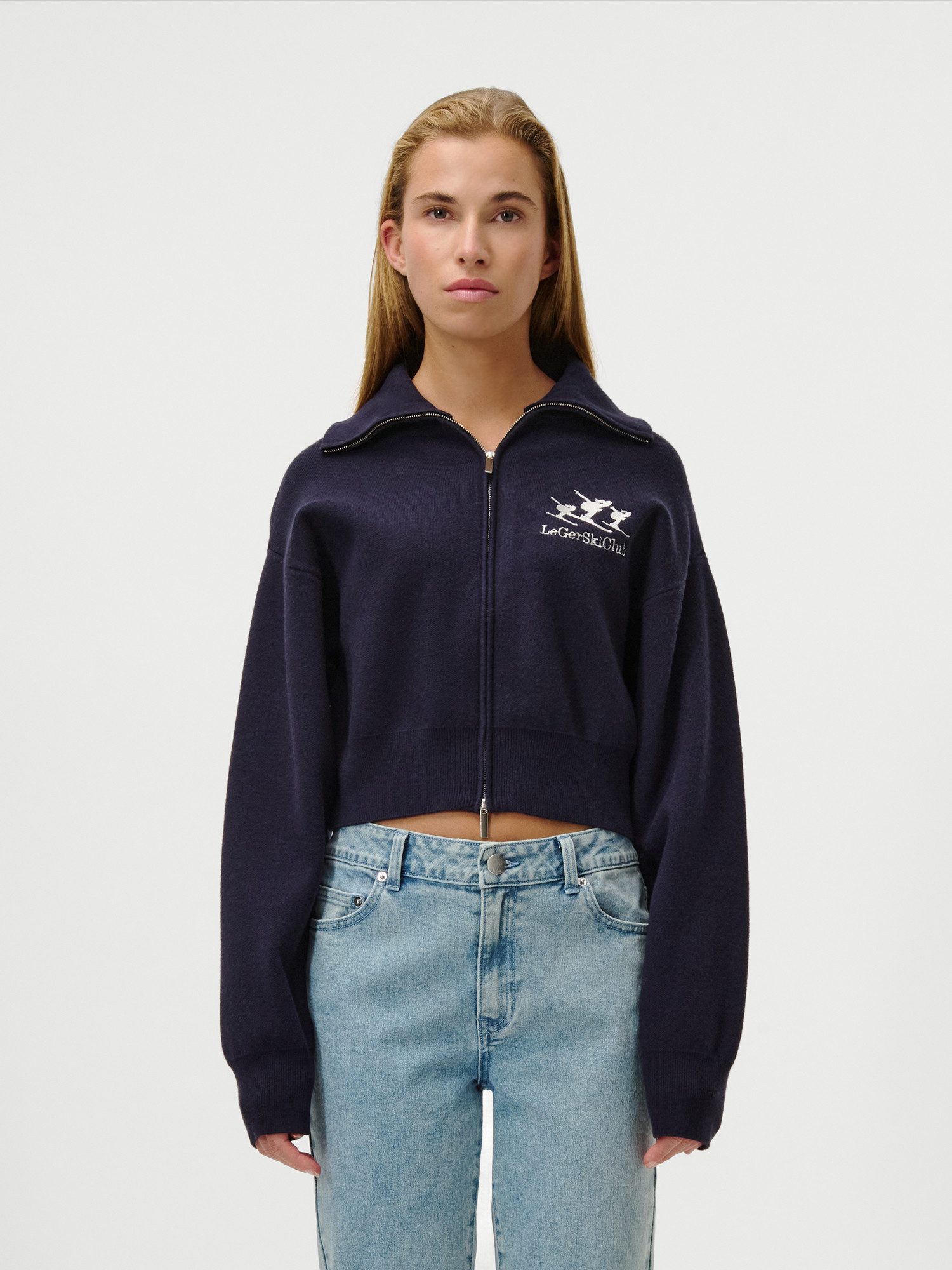 LeGer Strickjacke Jaden, LeGer by Lena Gercke kurze Form, 2-Wege-Reißverschluss