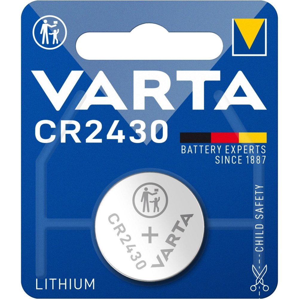 VARTA Varta CR2430 Knopfzelle - Lithium-Batterie 1er Blister Akku Varta CR2430 1er Blister Knopfzelle (3 V V), Lithium-Technologie